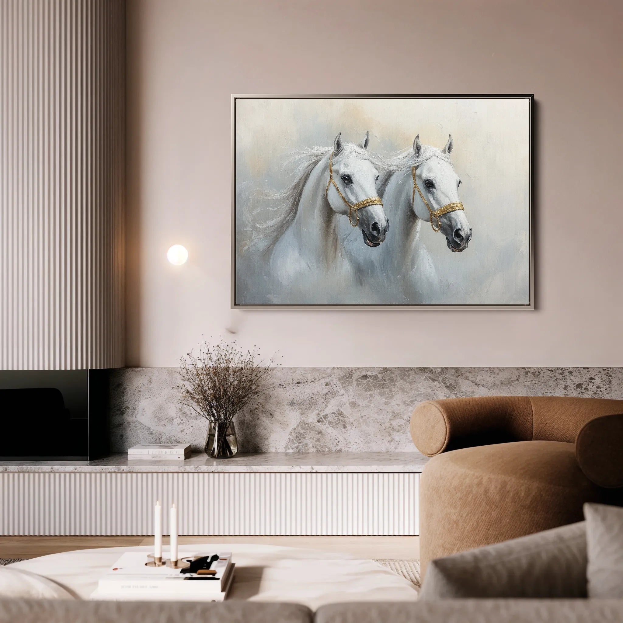 Horses 219 Canvas Art 60 x 40 cm / Black