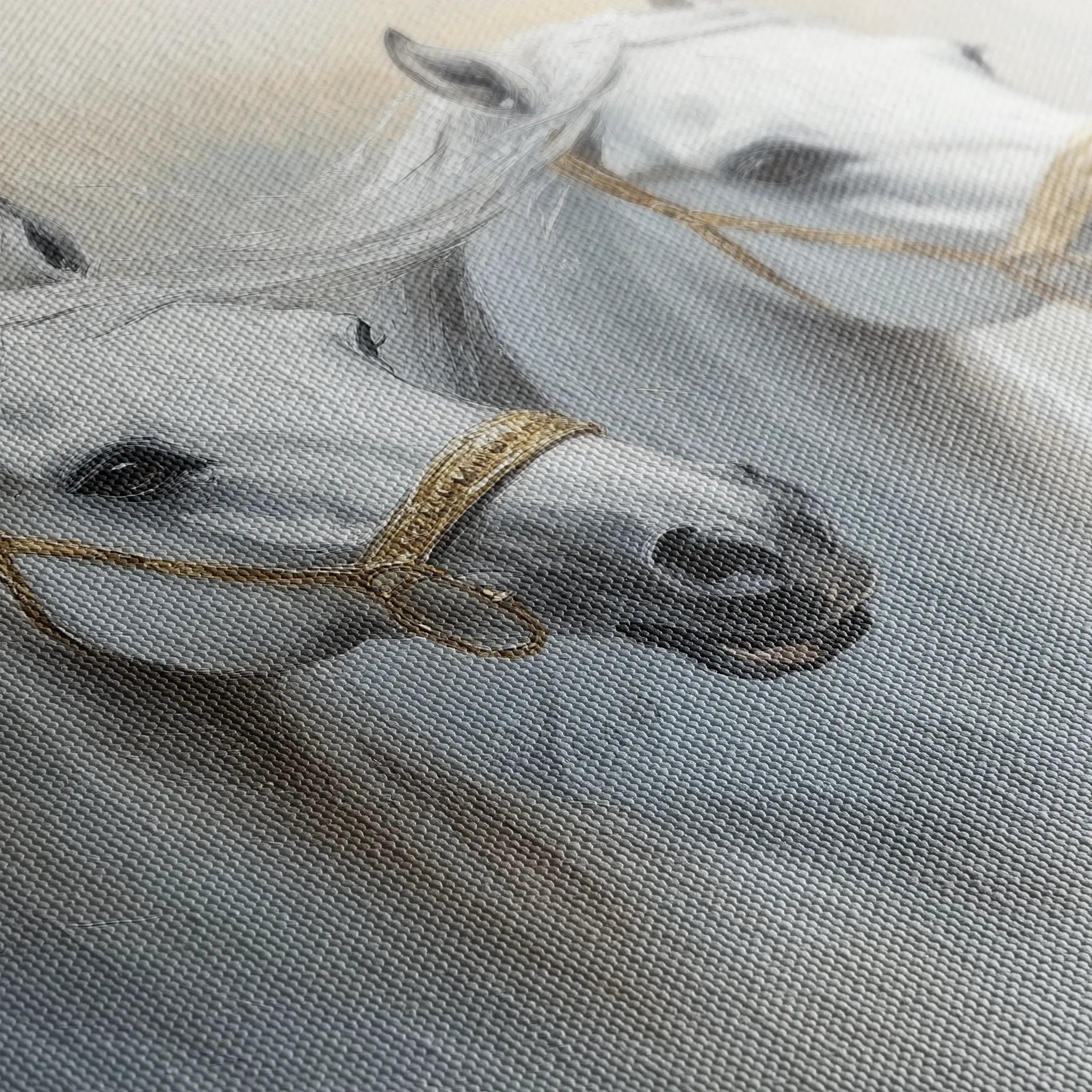 Horses 219 Canvas Art 60 x 40 cm / Black