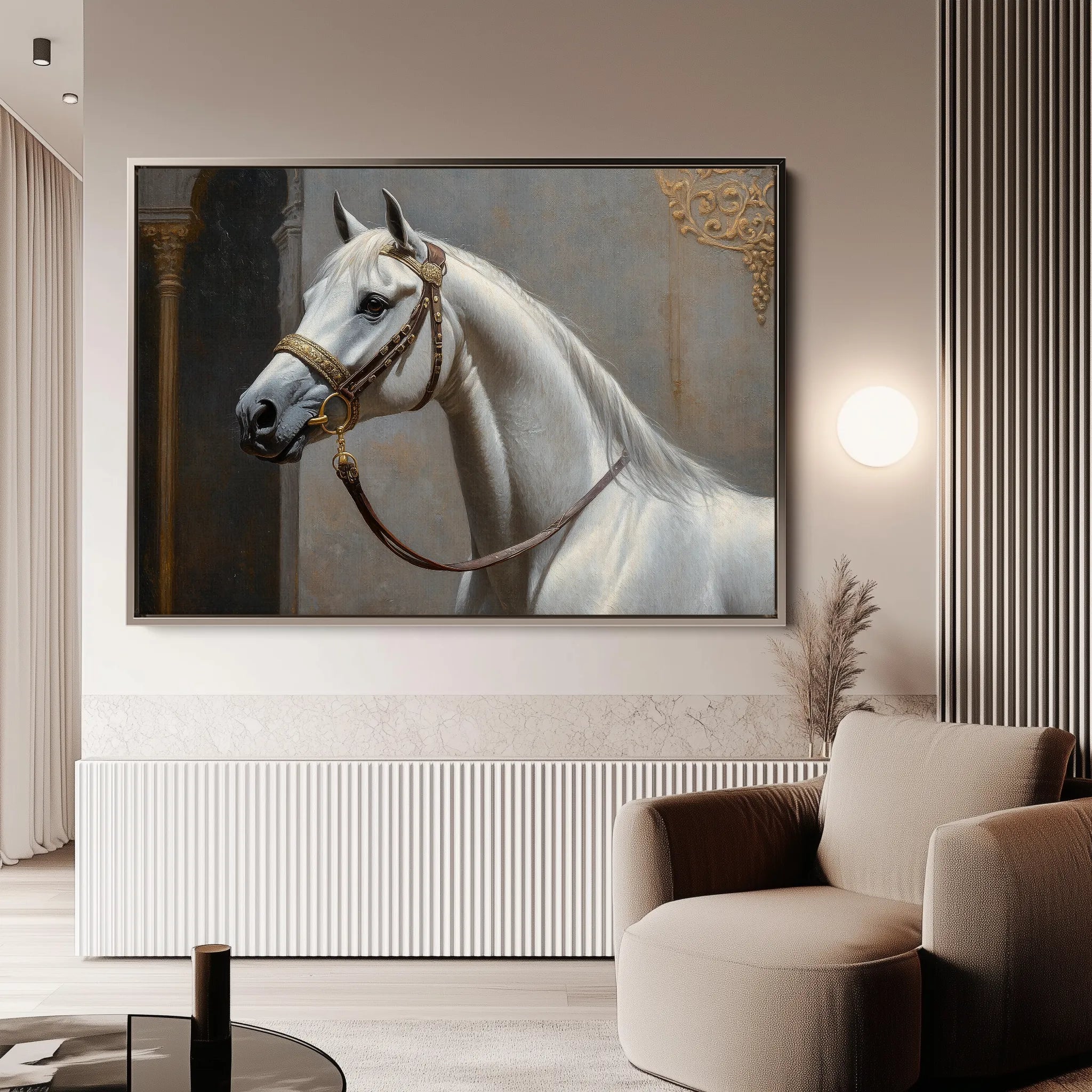 Horses 220 Canvas Art 60 x 40 cm / Black