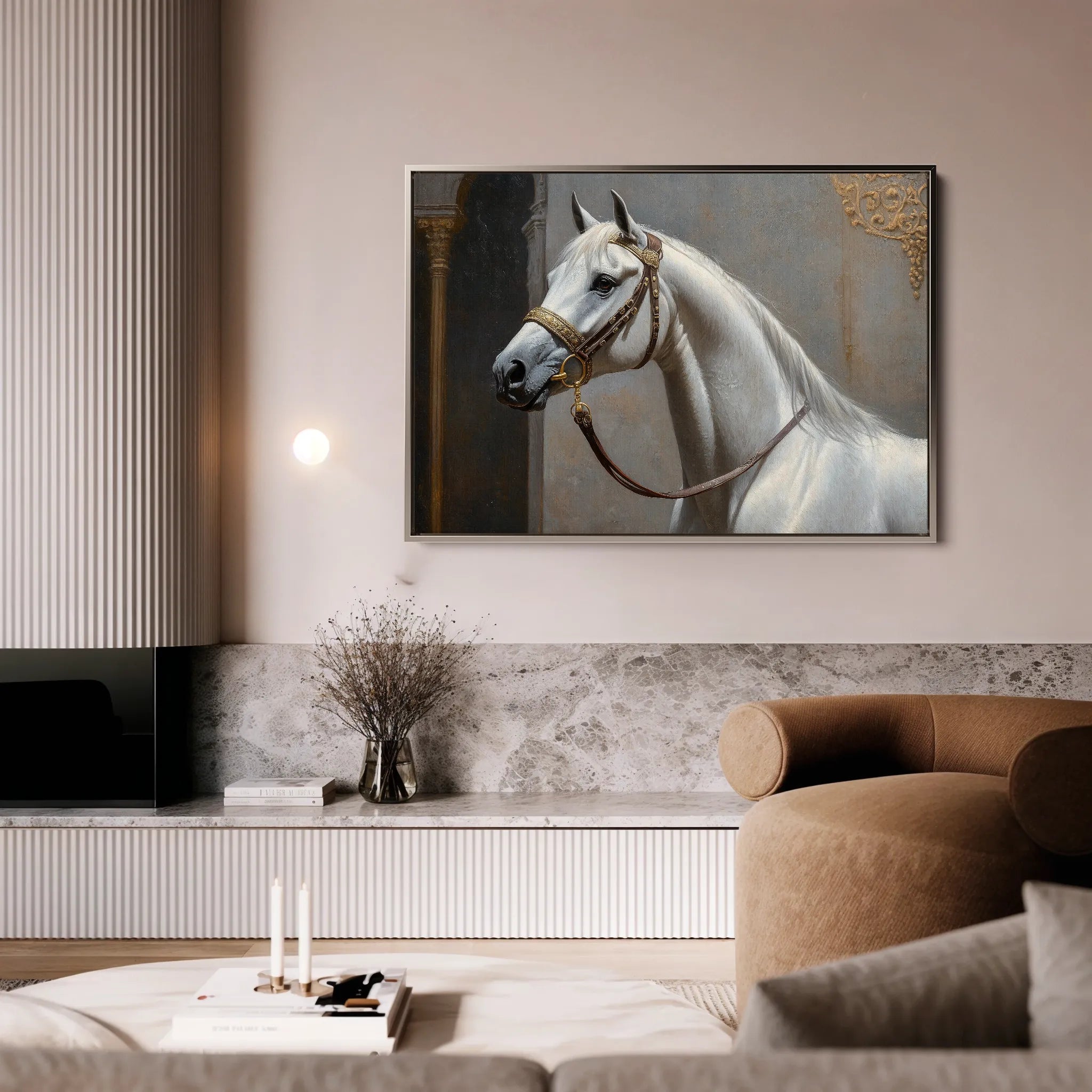 Horses 220 Canvas Art 60 x 40 cm / Black