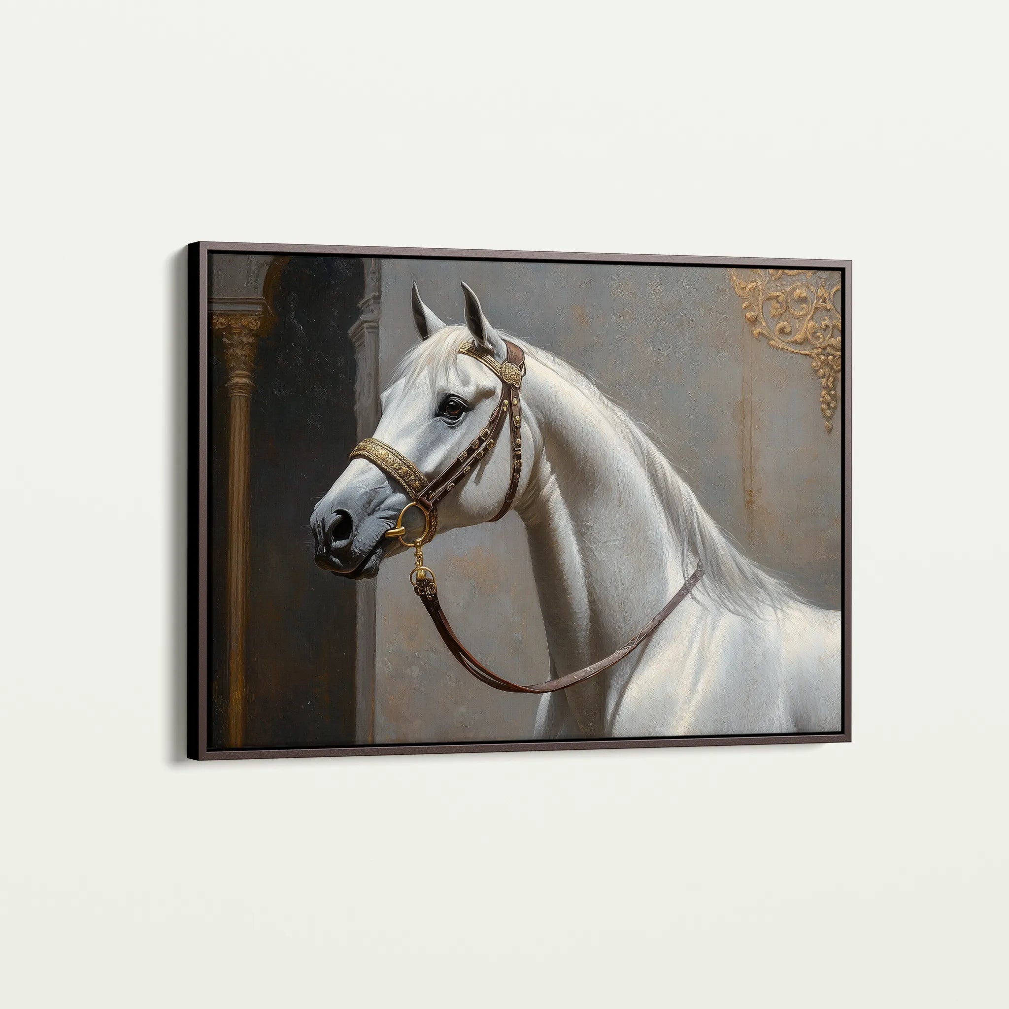 Horses 220 Canvas Art 60 x 40 cm / Black