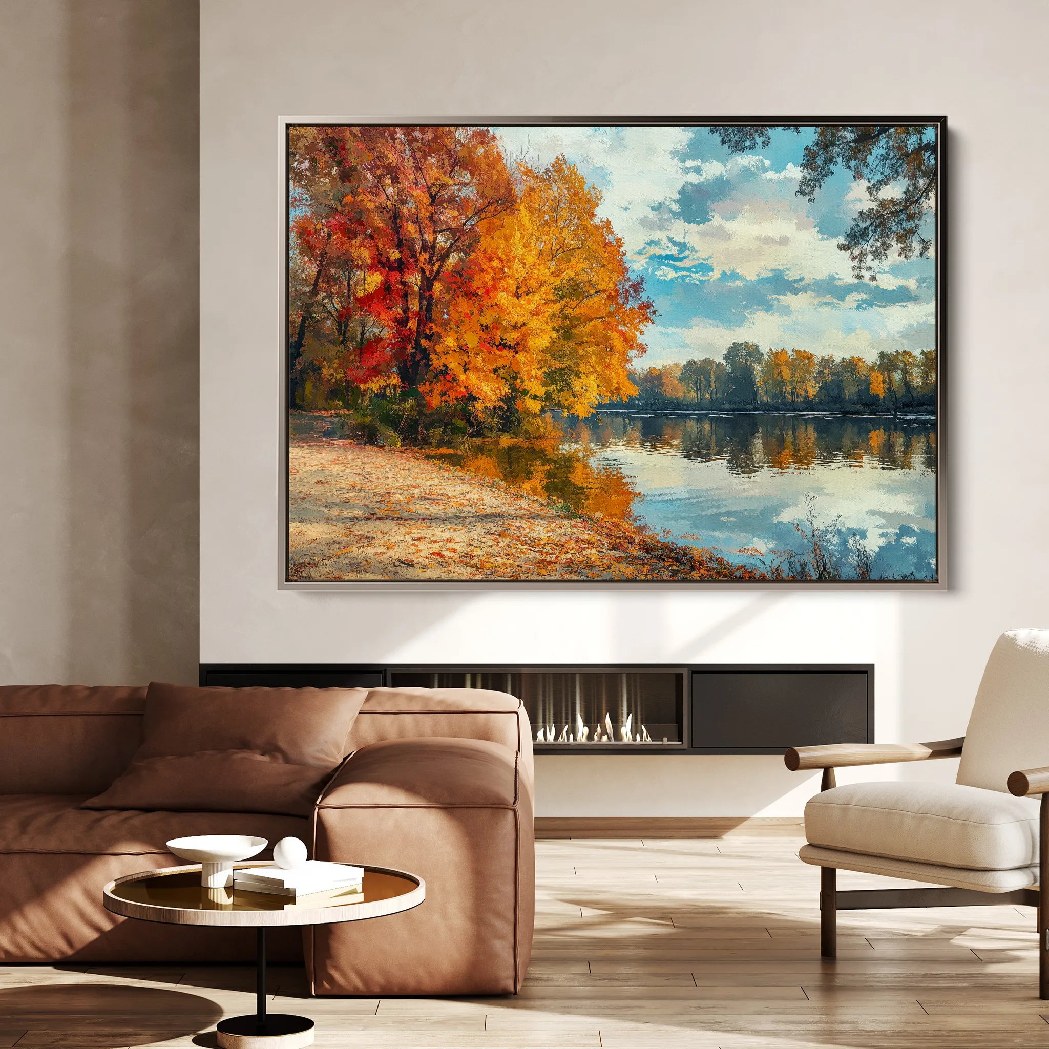 Landscape 220 Canvas Art 60 x 40 cm / Black