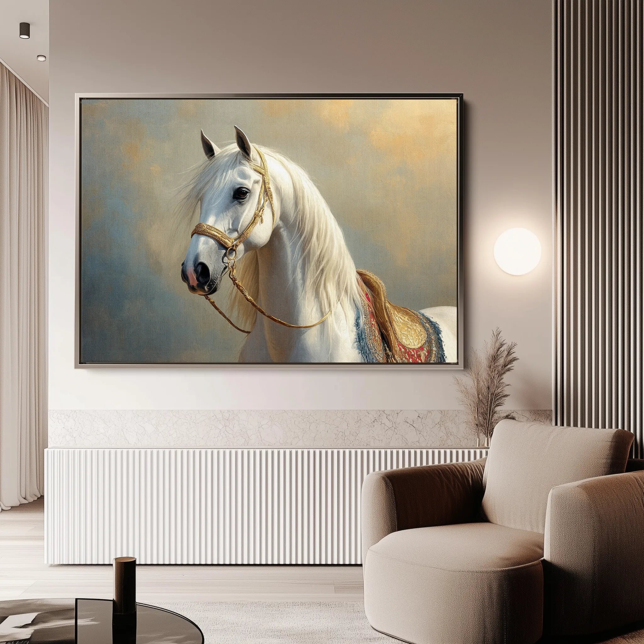 Horses 221 Canvas Art 60 x 40 cm / Black
