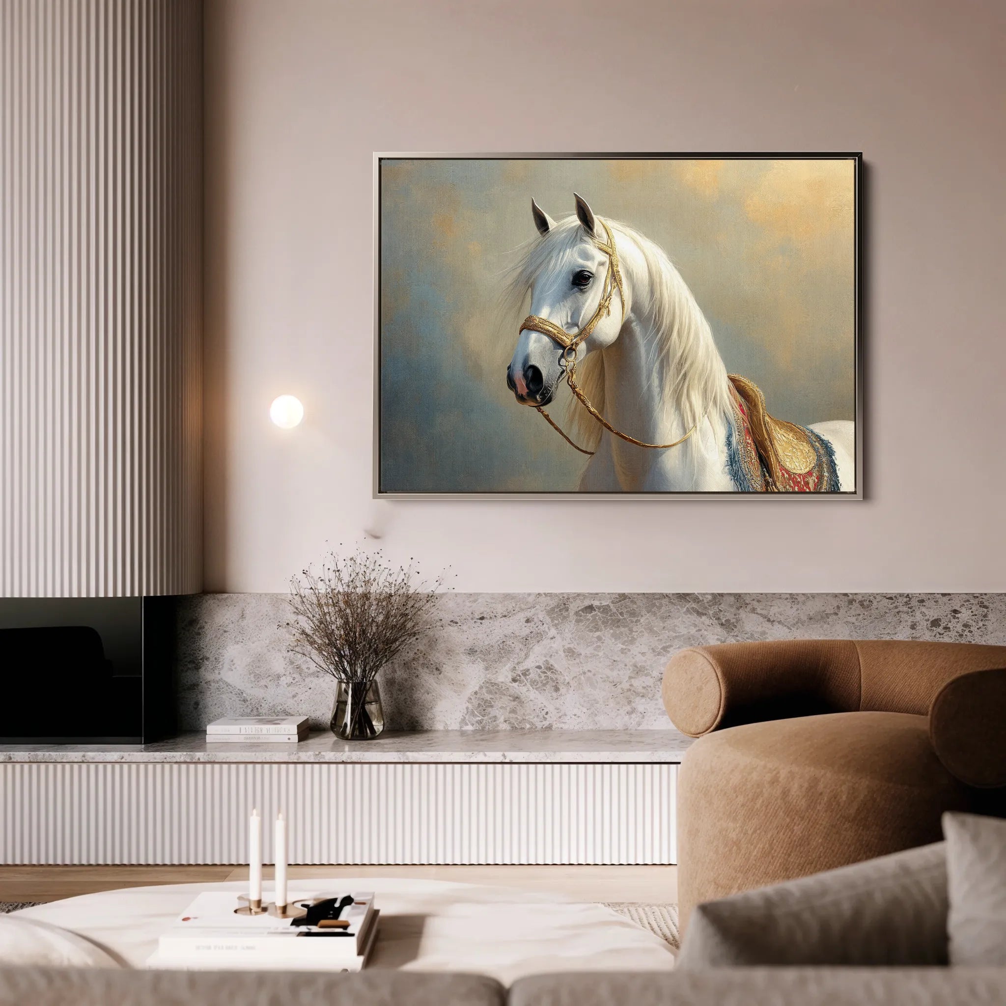 Horses 221 Canvas Art 60 x 40 cm / Black
