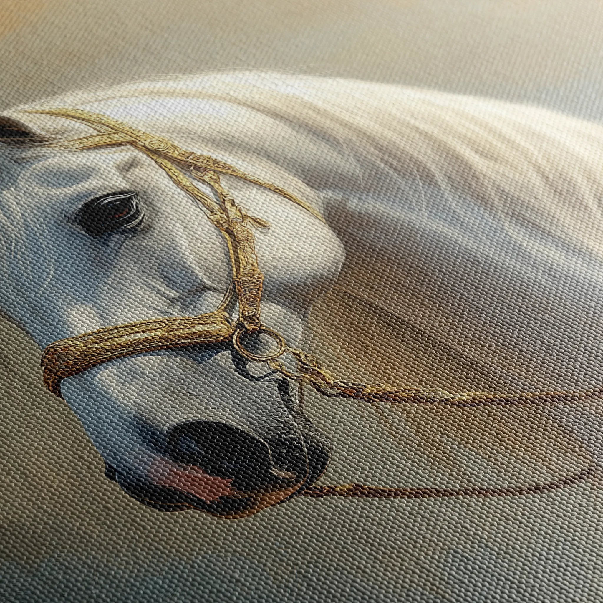 Horses 221 Canvas Art 60 x 40 cm / Black