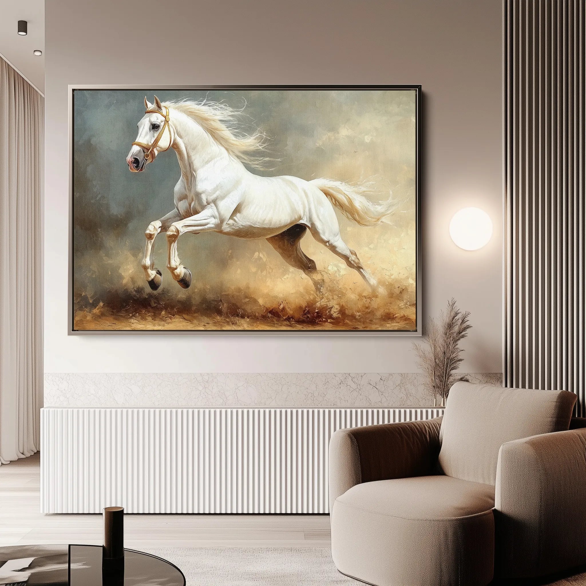 Horses 222 Canvas Art 60 x 40 cm / Black