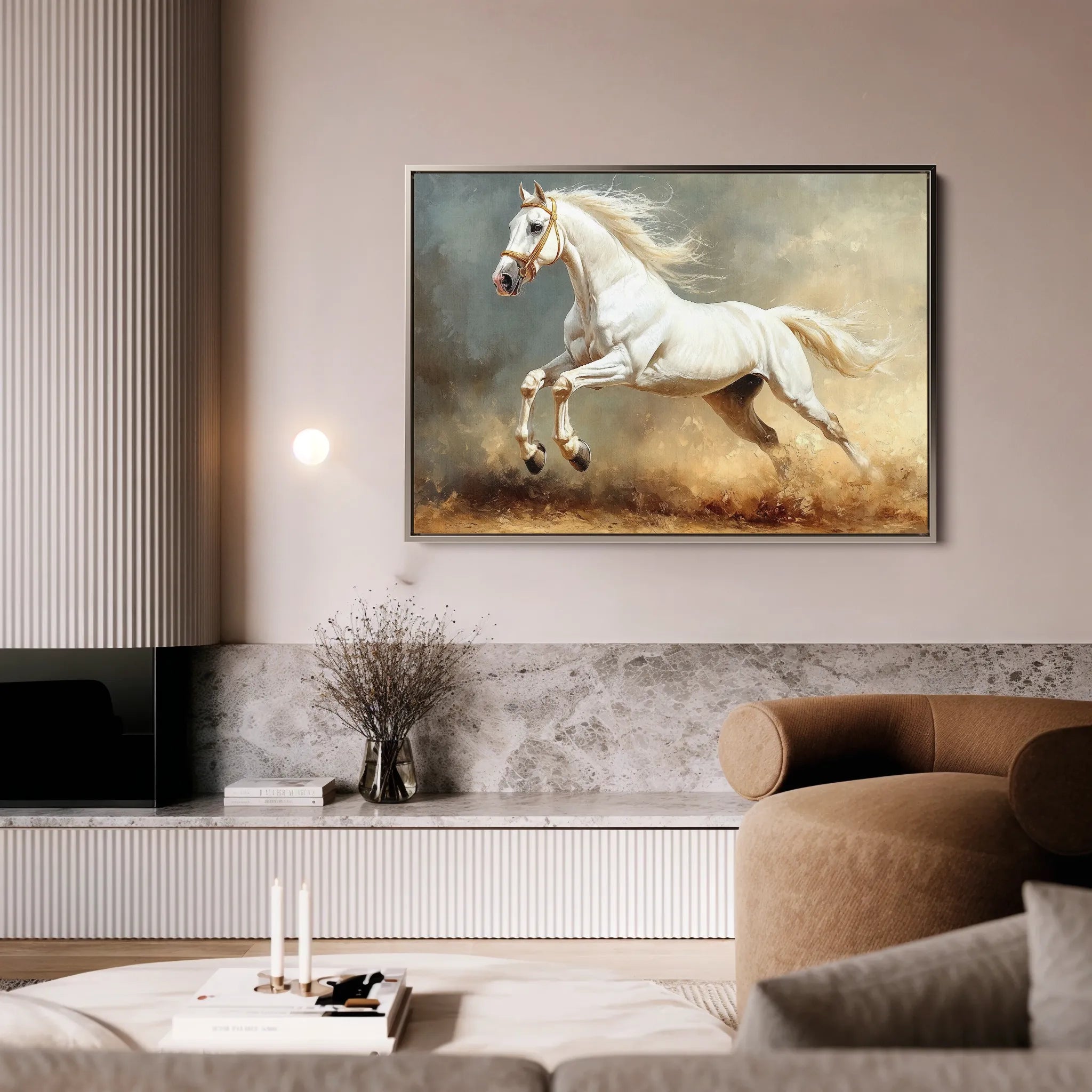 Horses 222 Canvas Art 60 x 40 cm / Black