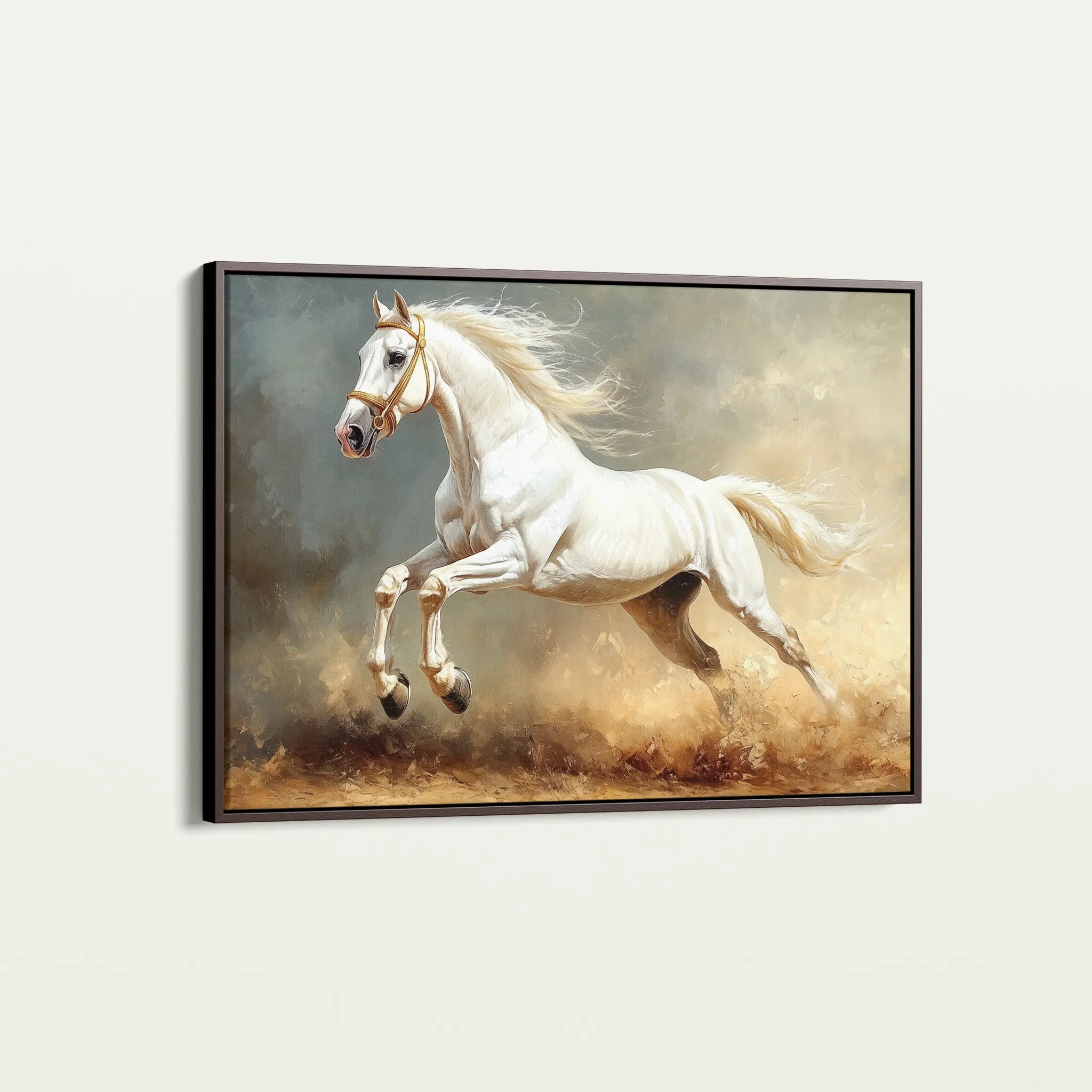 Horses 222 Canvas Art 60 x 40 cm / Black