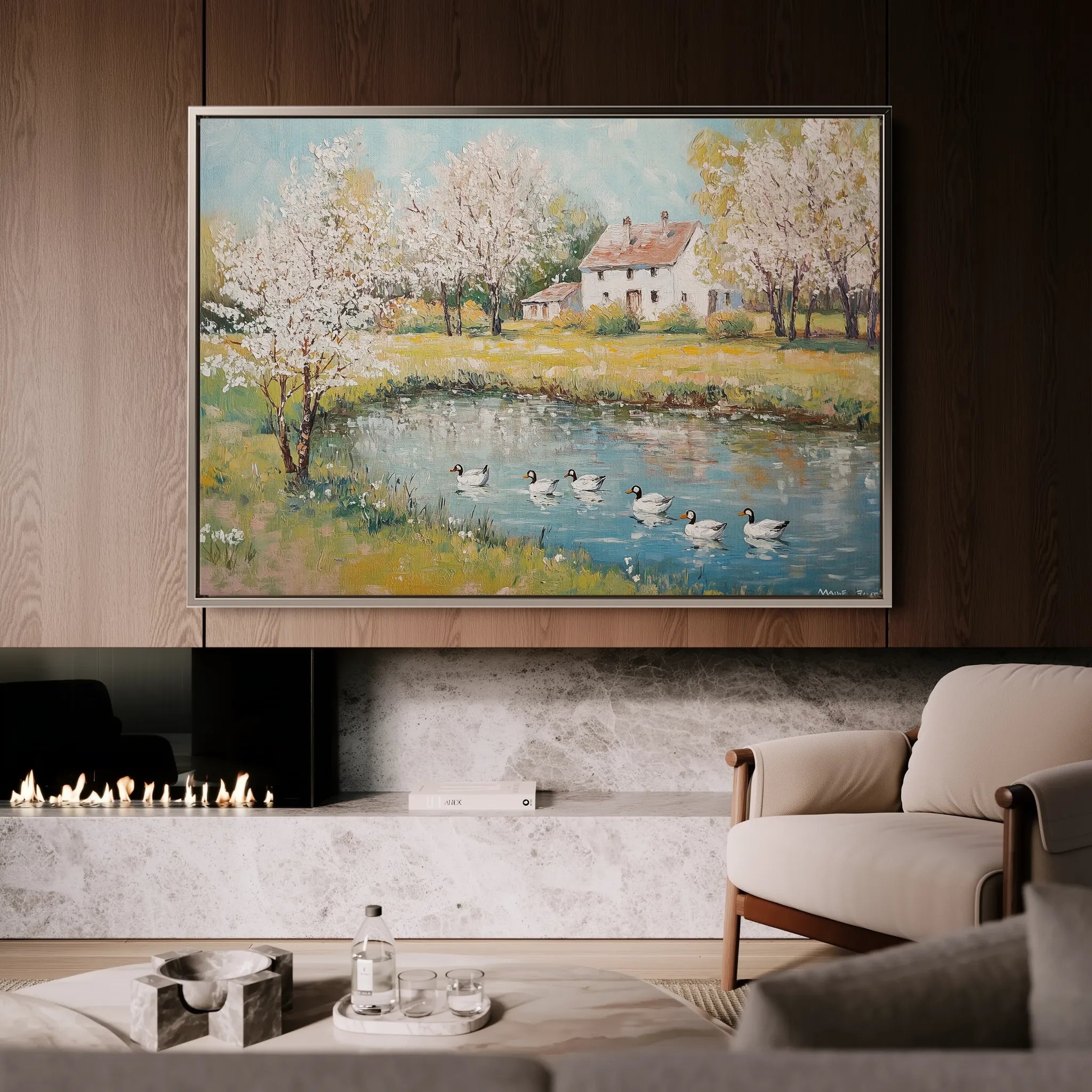 Landscape 222 Canvas Art 60 x 40 cm / Black