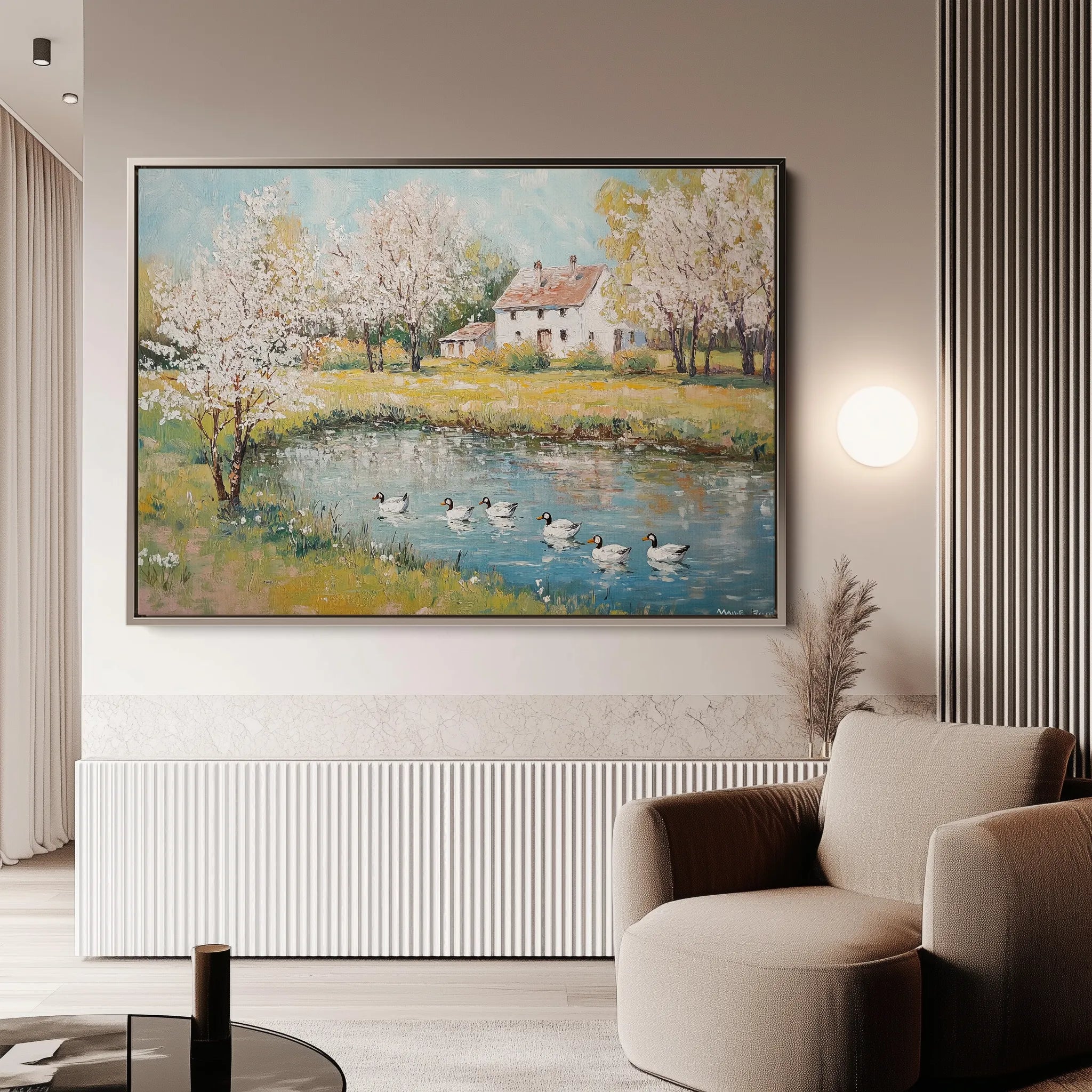Landscape 222 Canvas Art 60 x 40 cm / Black