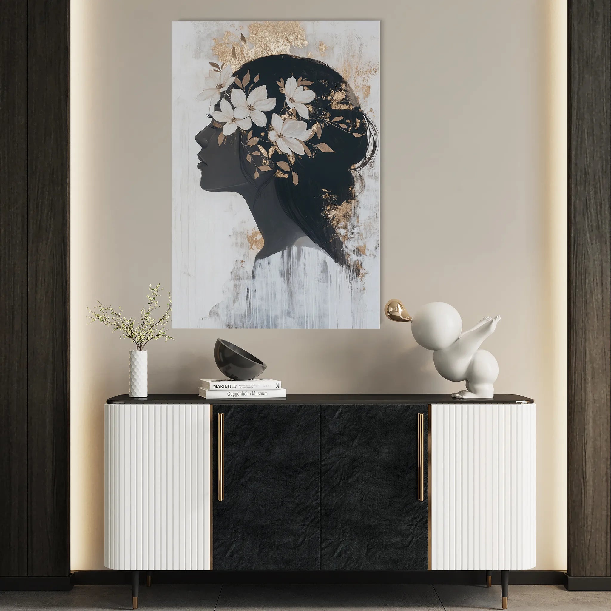 Portrait 222 Canvas Art 60 x 40 cm / Black