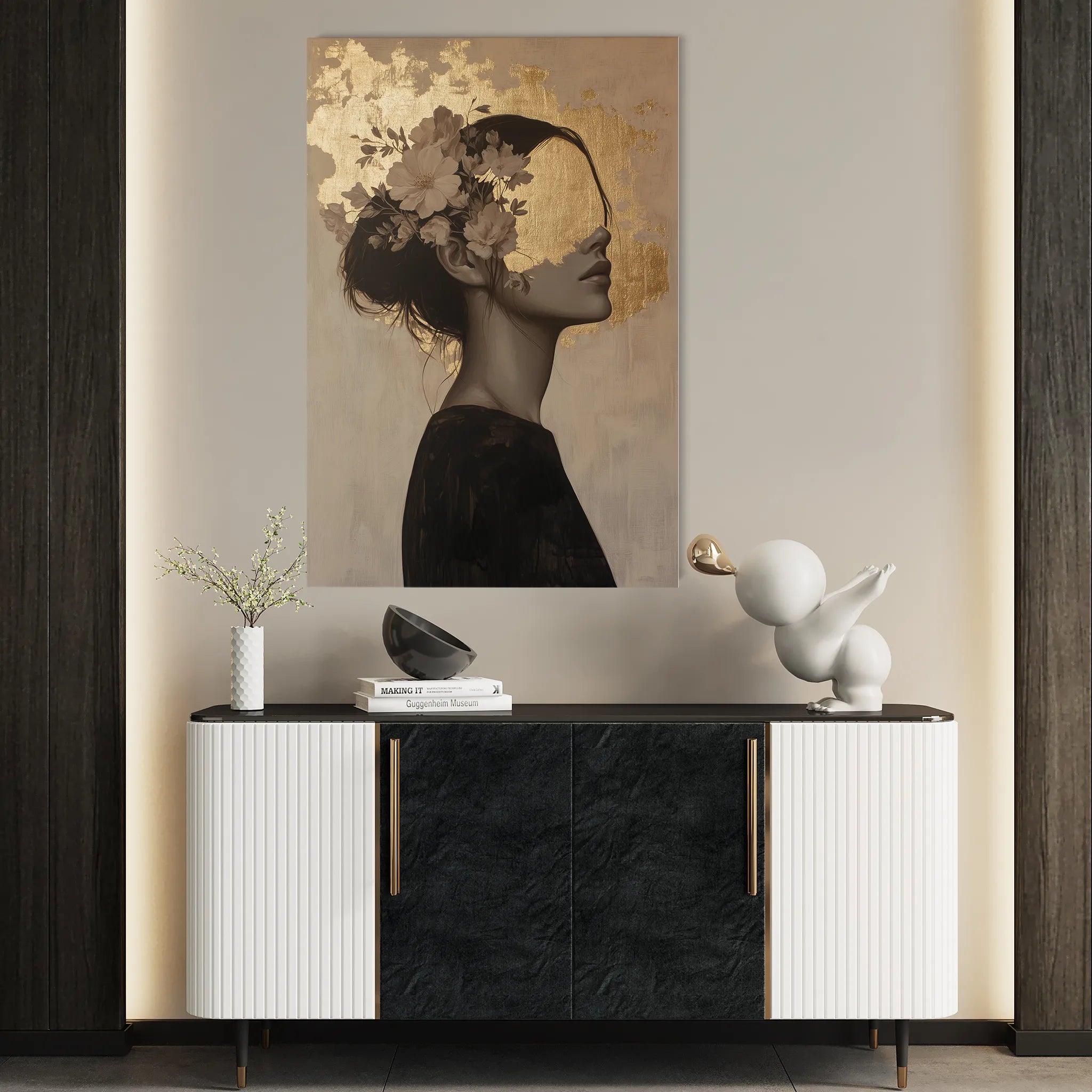 Portrait 223 Canvas Art 60 x 40 cm / Black