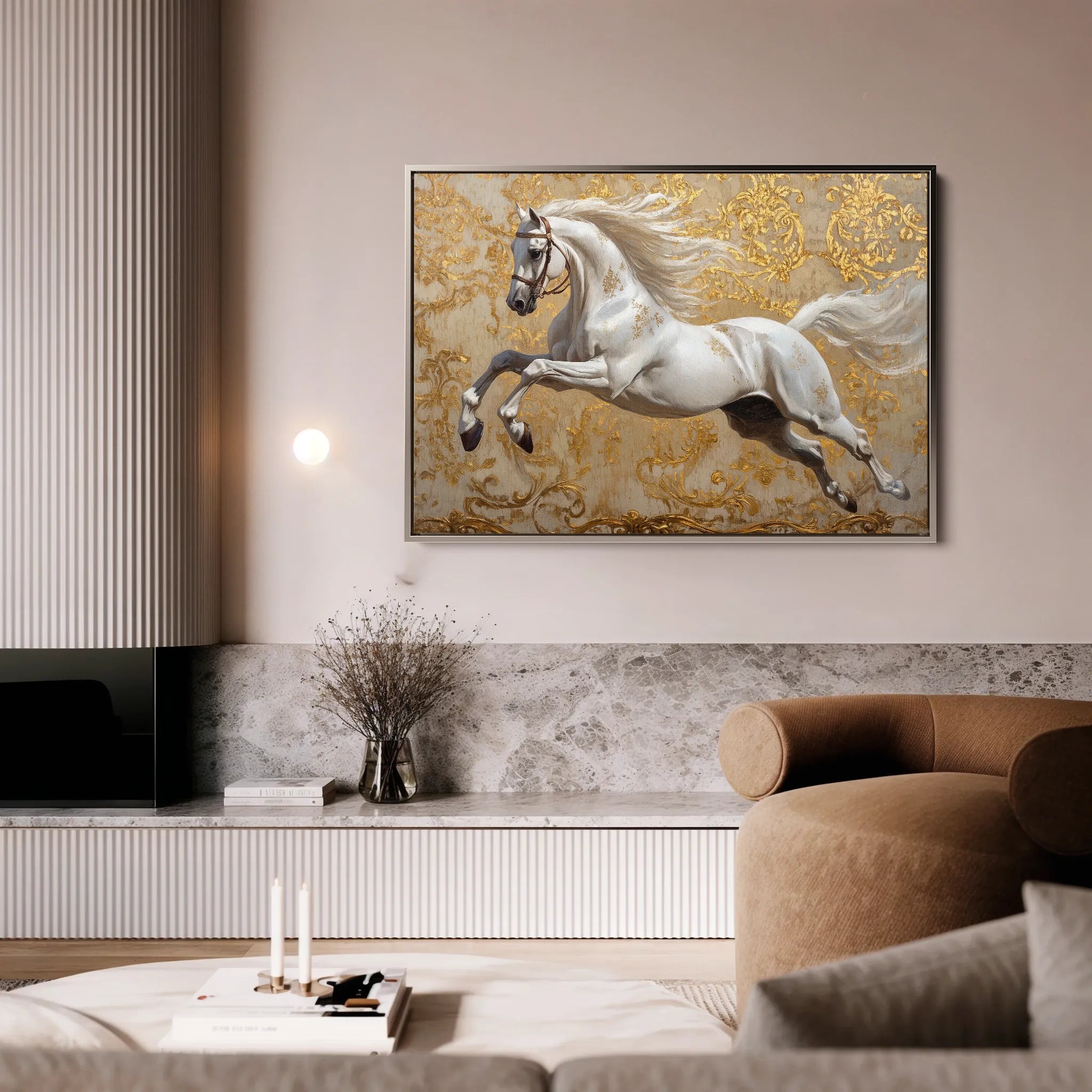 Horses 224 Canvas Art 60 x 40 cm / Black
