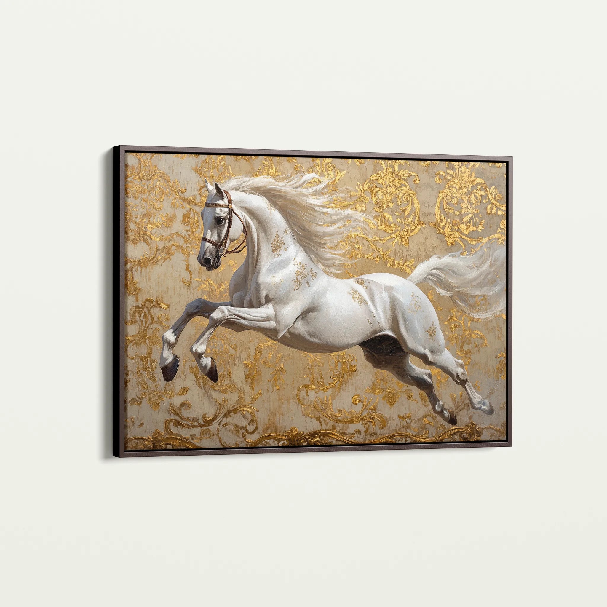 Horses 224 Canvas Art 60 x 40 cm / Black