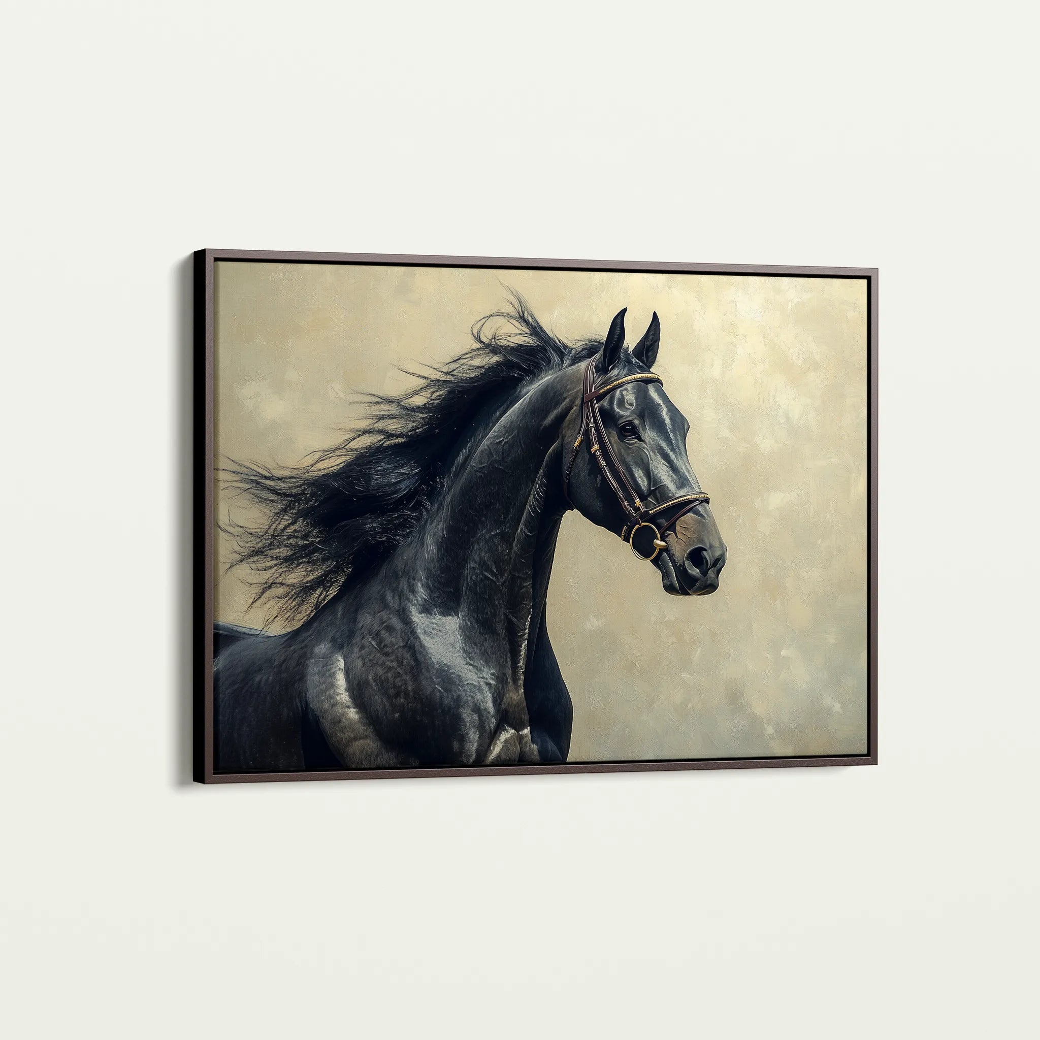 Horses 225 Canvas Art 60 x 40 cm / Black