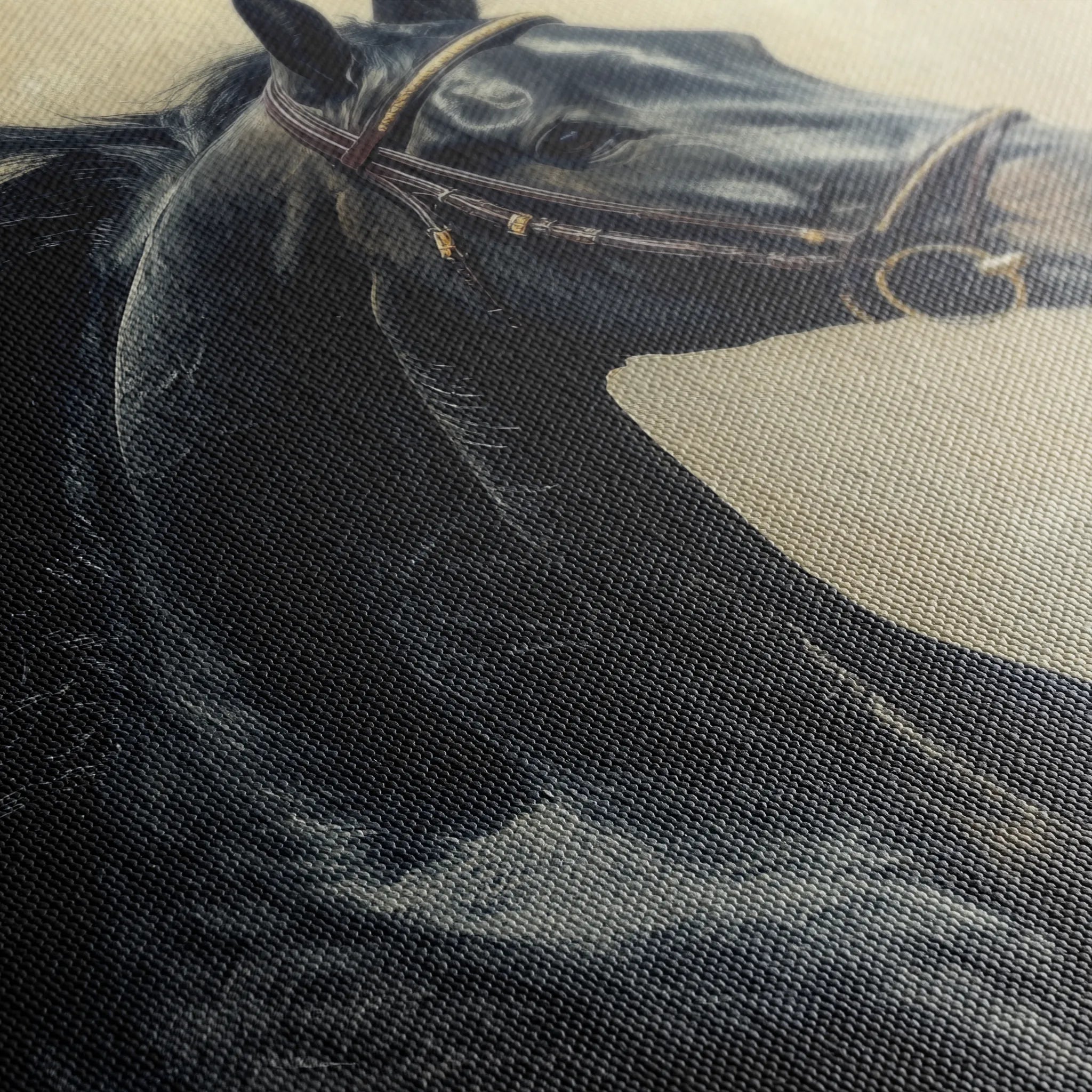 Horses 225 Canvas Art 60 x 40 cm / Black