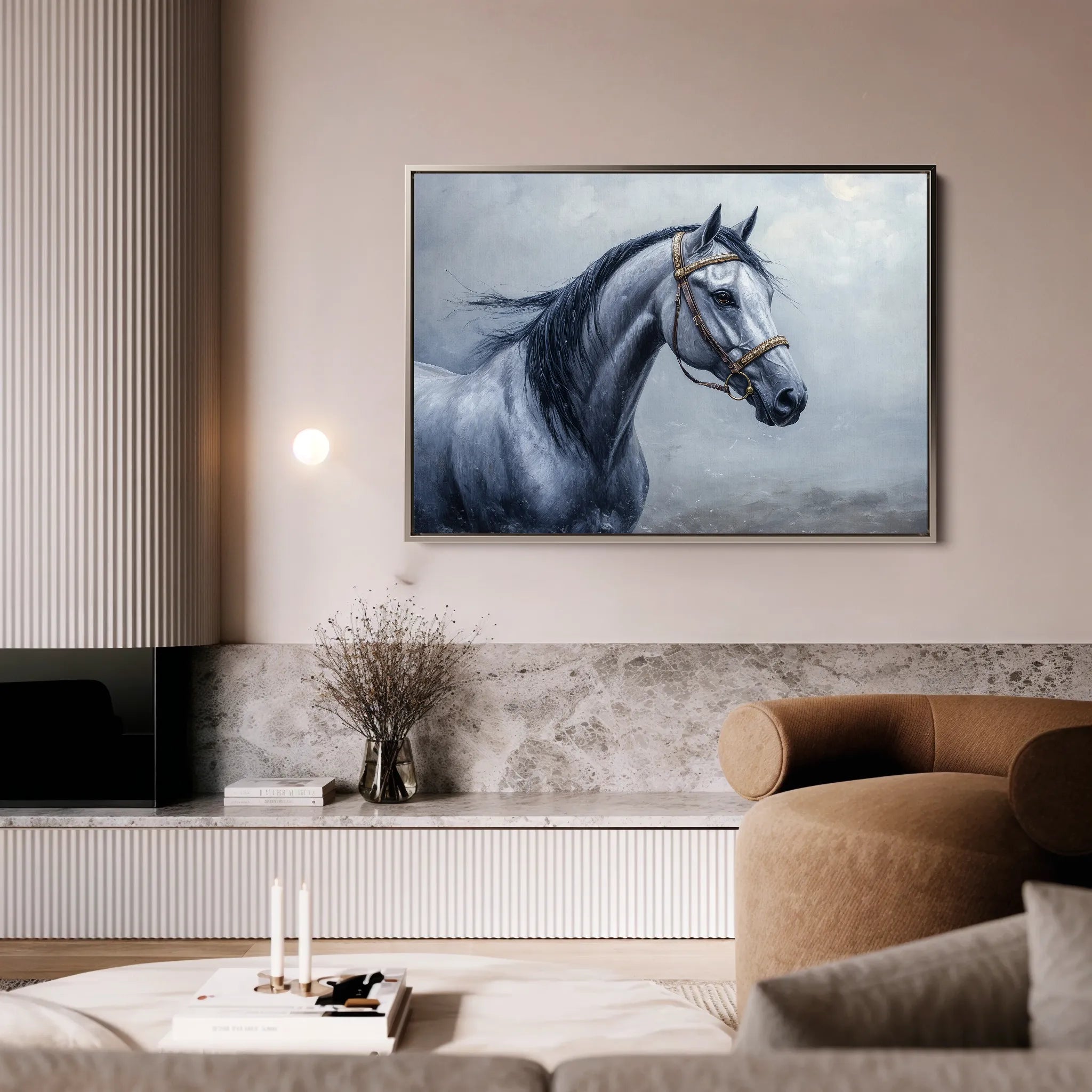 Horses 226 Canvas Art 60 x 40 cm / Black
