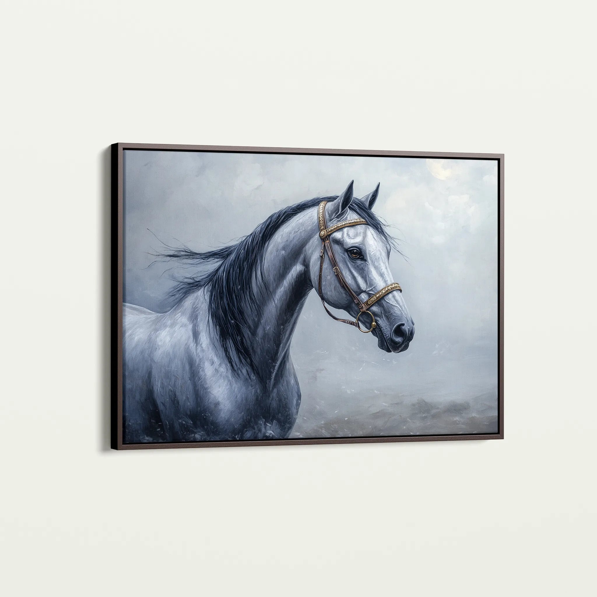 Horses 226 Canvas Art 60 x 40 cm / Black