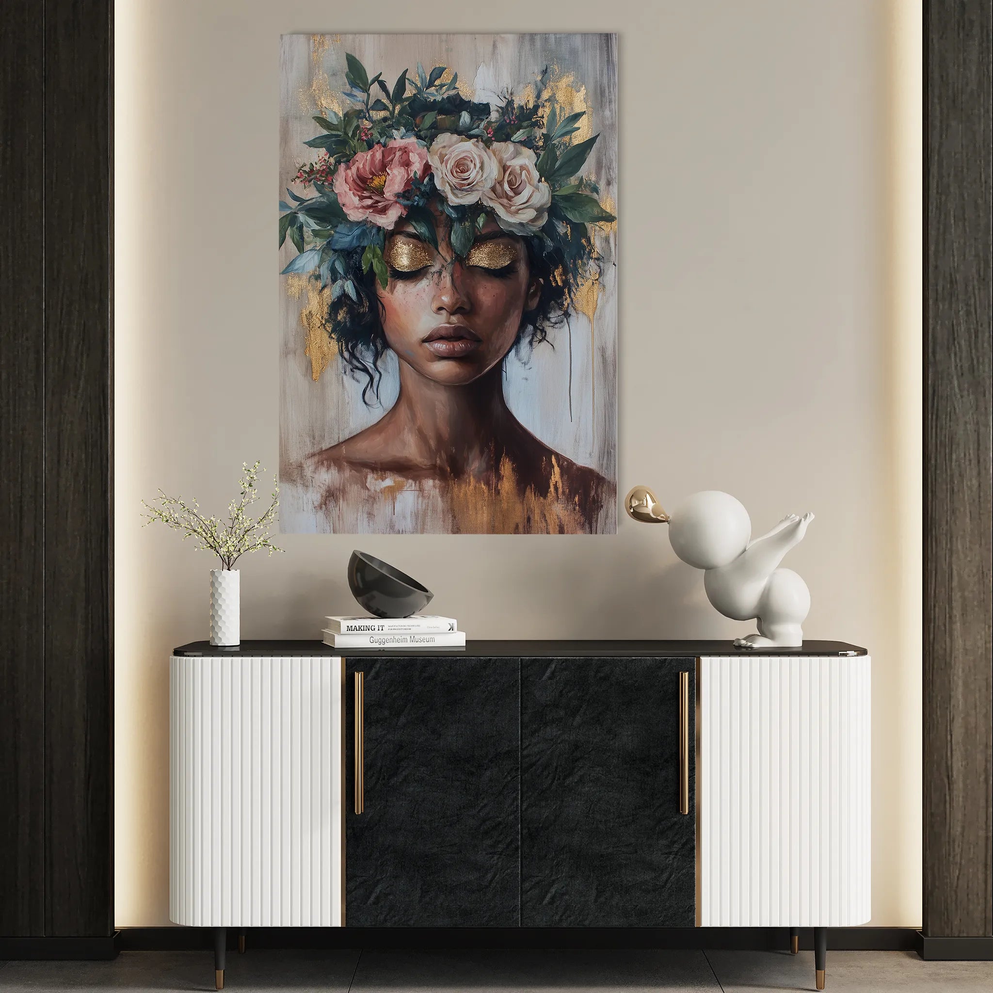 Portrait 226 Canvas Art 60 x 40 cm / Black