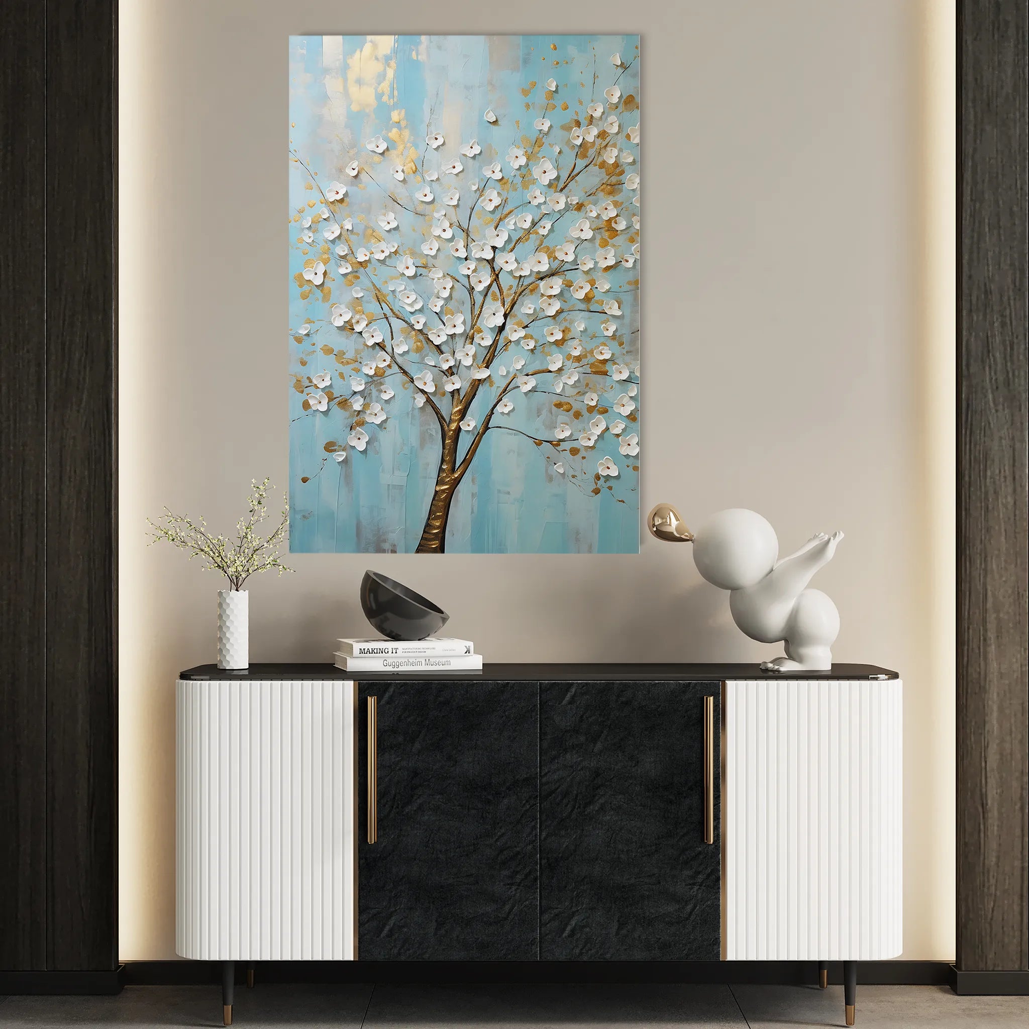 Floral 227 Canvas Art 60 x 40 cm / Black