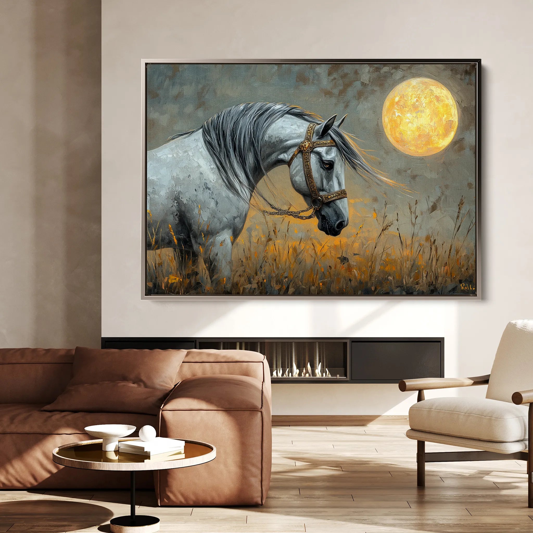 Horses 227 Canvas Art 60 x 40 cm / Black