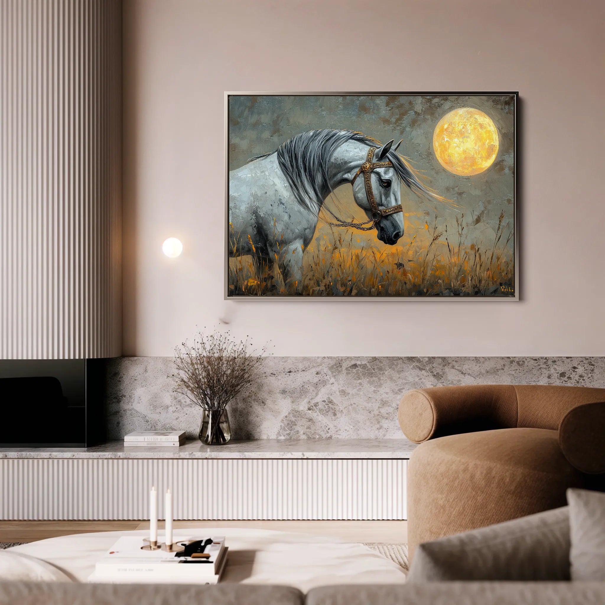 Horses 227 Canvas Art 60 x 40 cm / Black