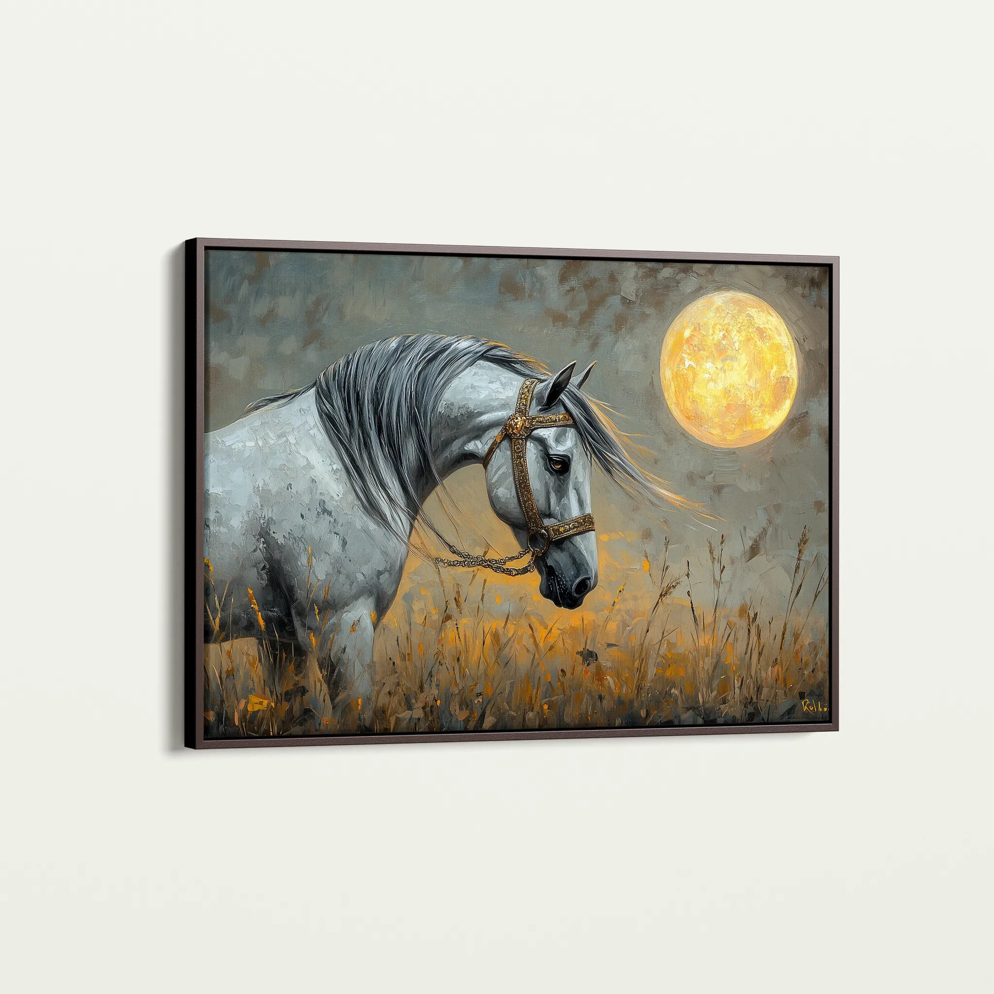 Horses 227 Canvas Art 60 x 40 cm / Black