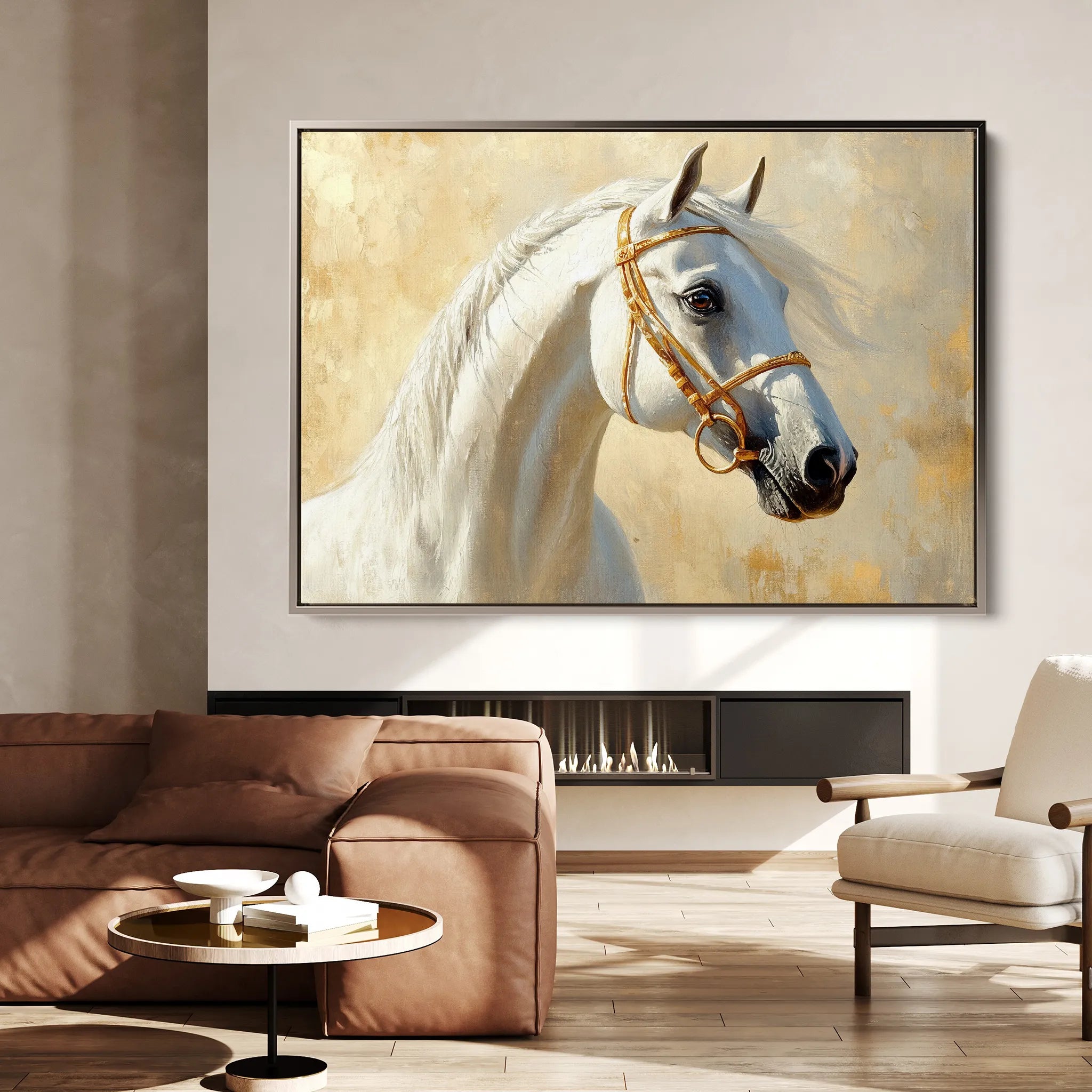 Horses 228 Canvas Art 60 x 40 cm / Black