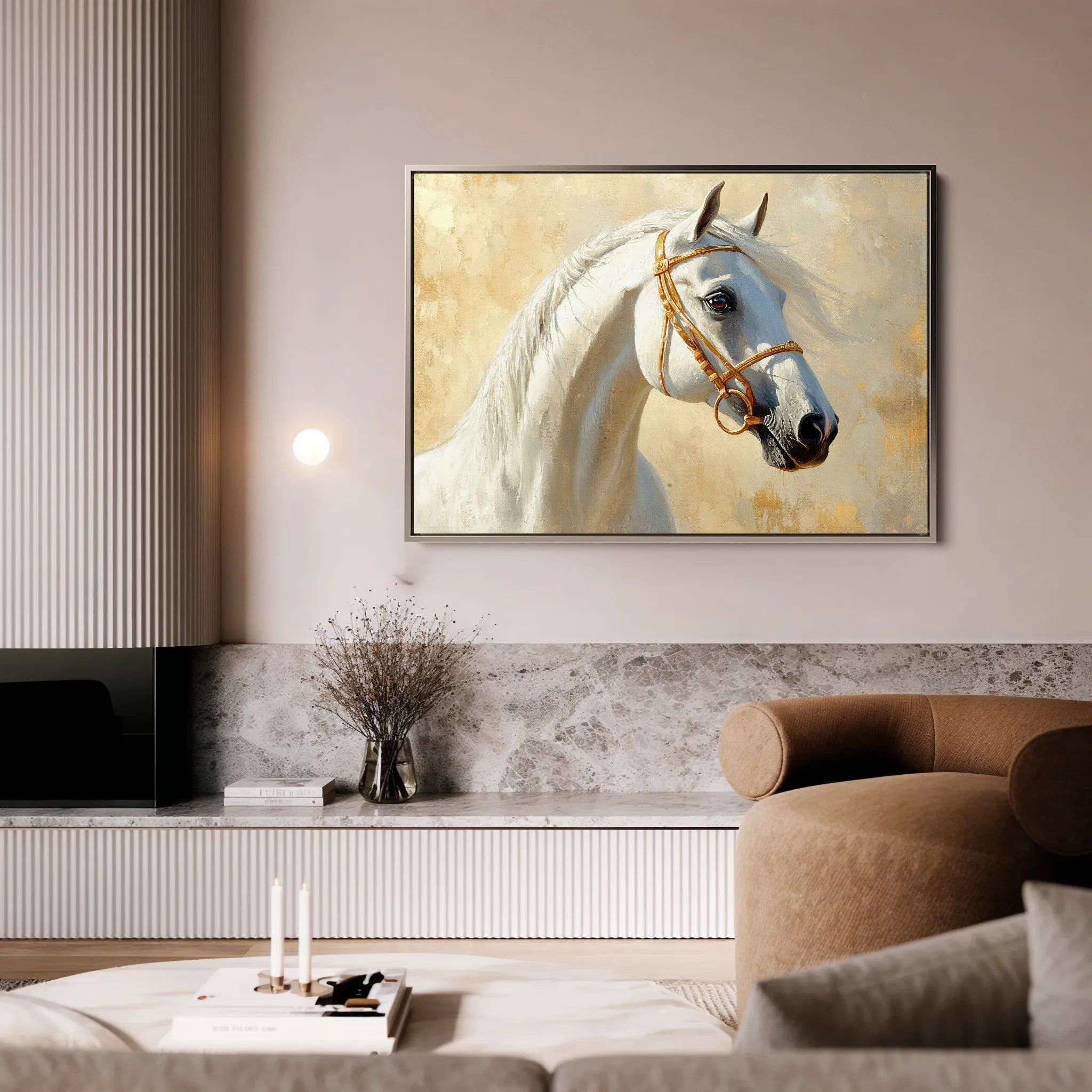 Horses 228 Canvas Art 60 x 40 cm / Black