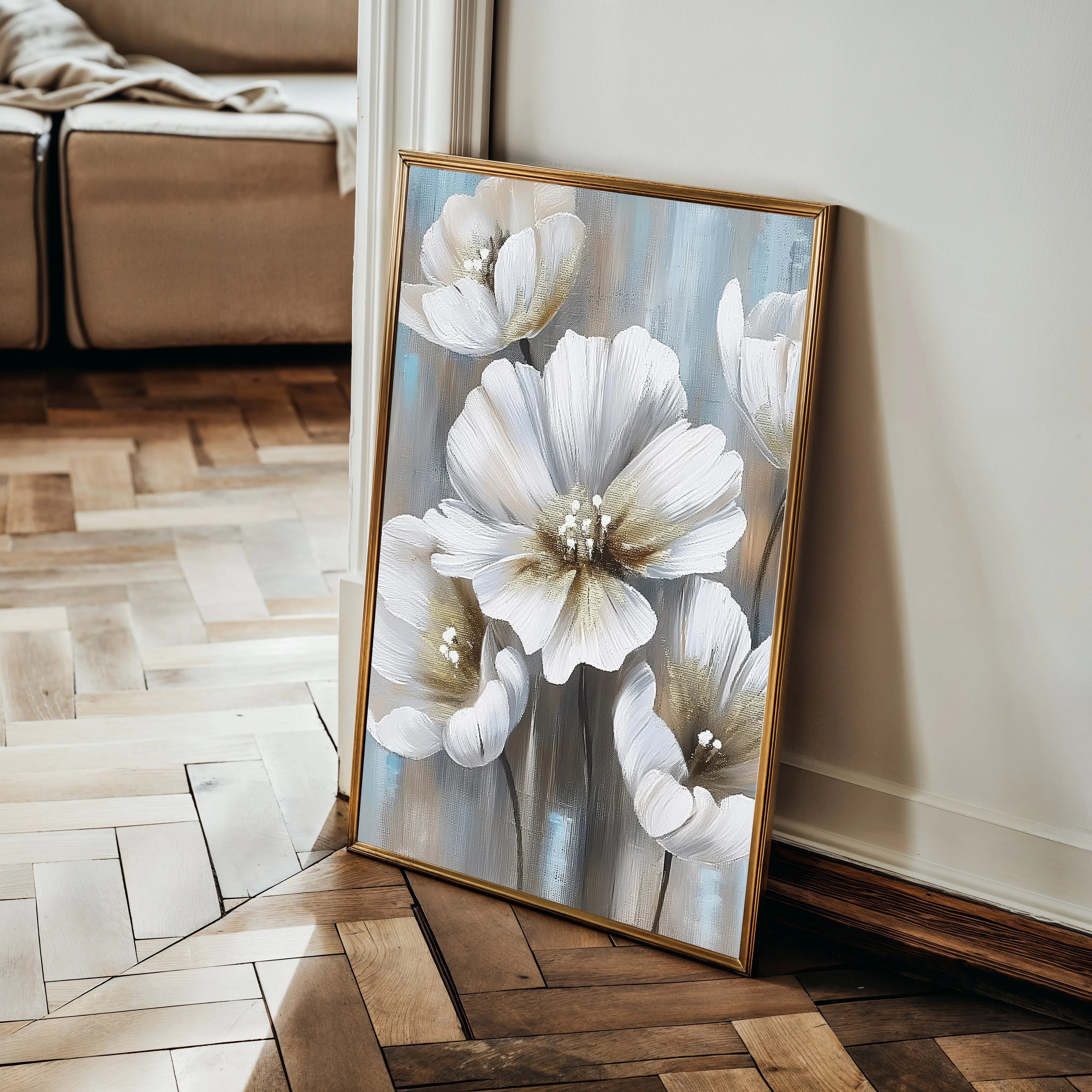 Floral 229 Canvas Art 60 x 40 cm / Black