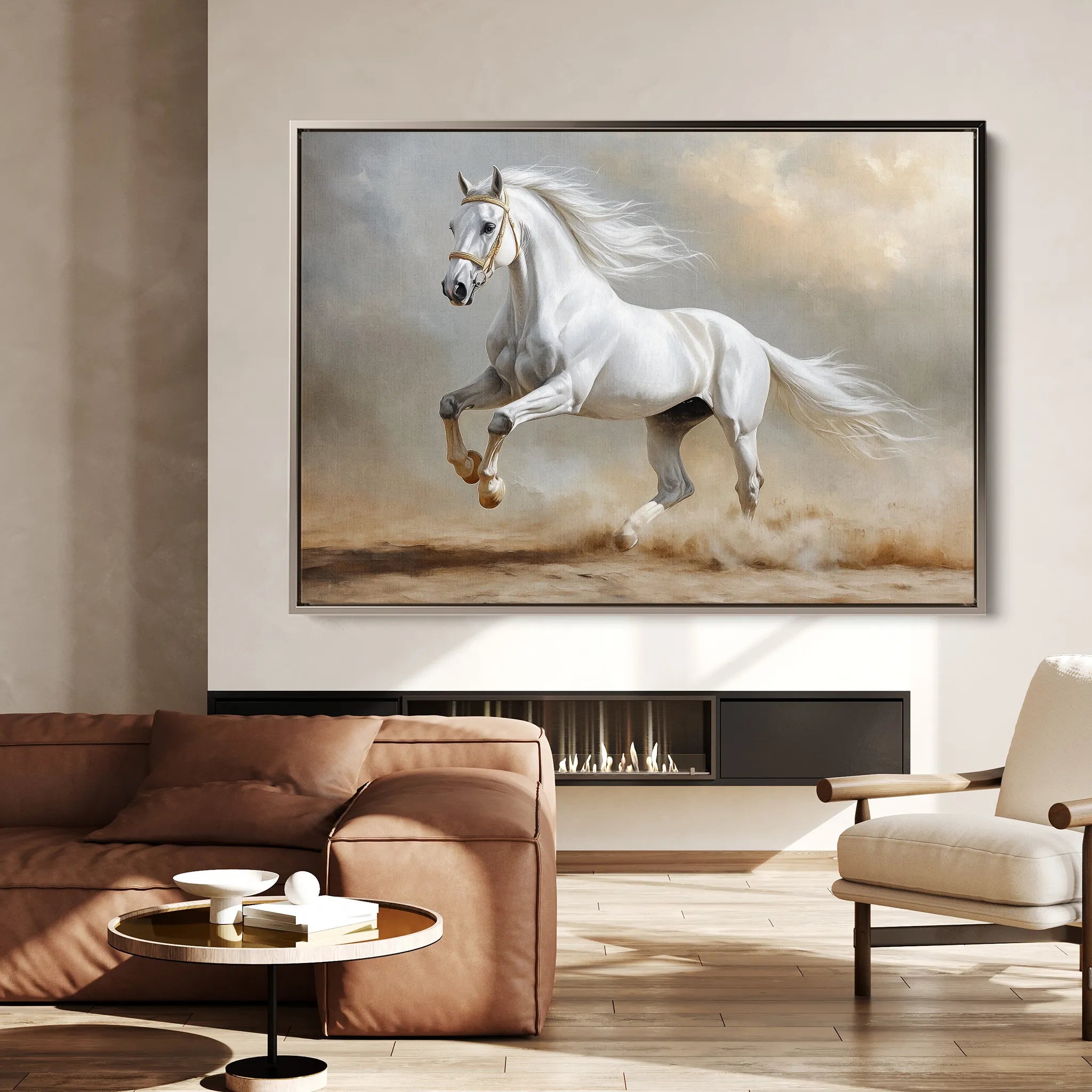 Horses 229 Canvas Art 60 x 40 cm / Black