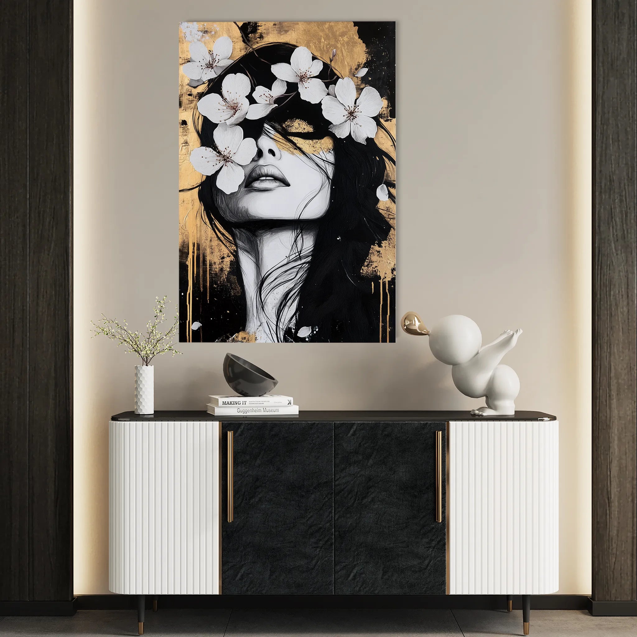 Portrait 229 Canvas Art 60 x 40 cm / Black