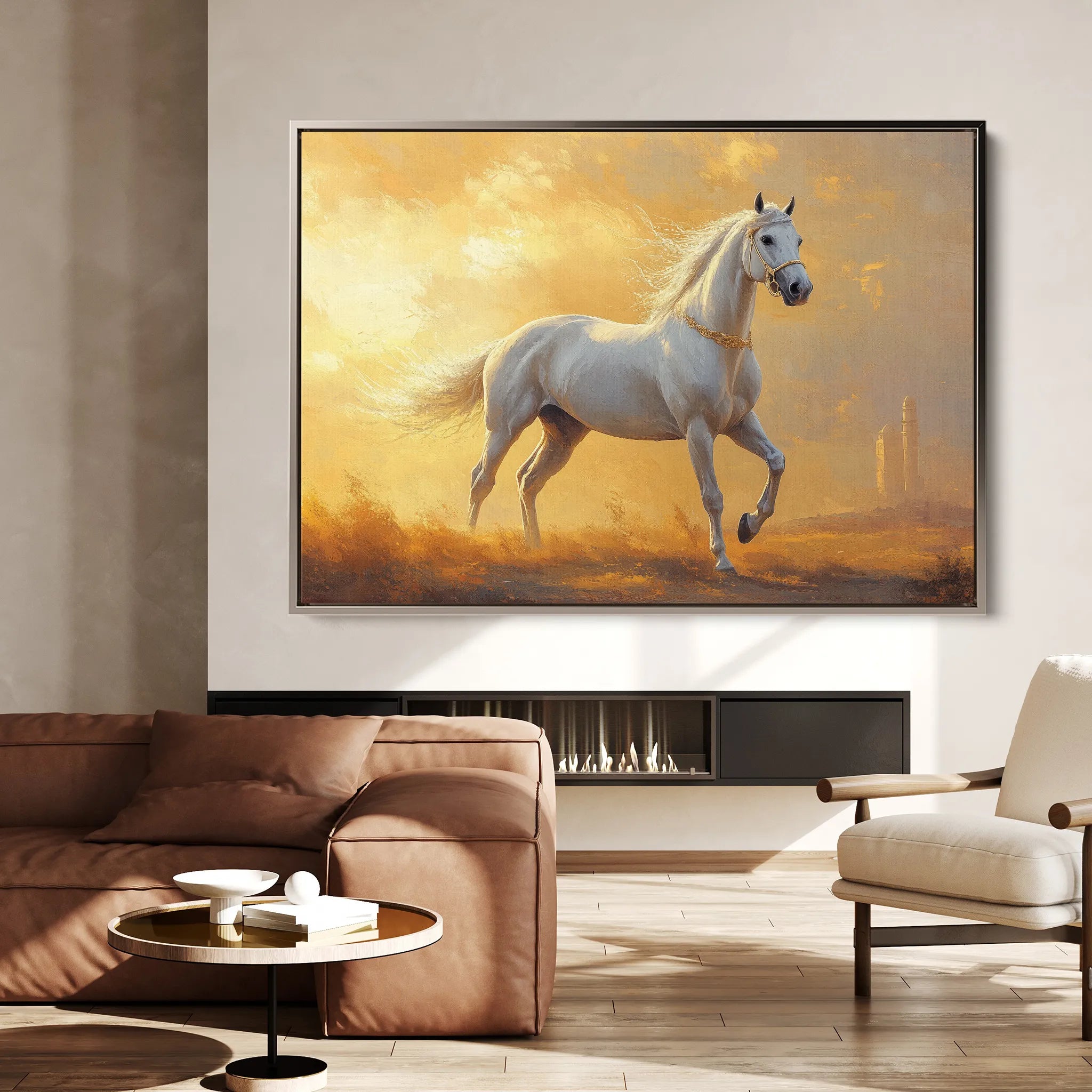 Horses 230 Canvas Art 60 x 40 cm / Black