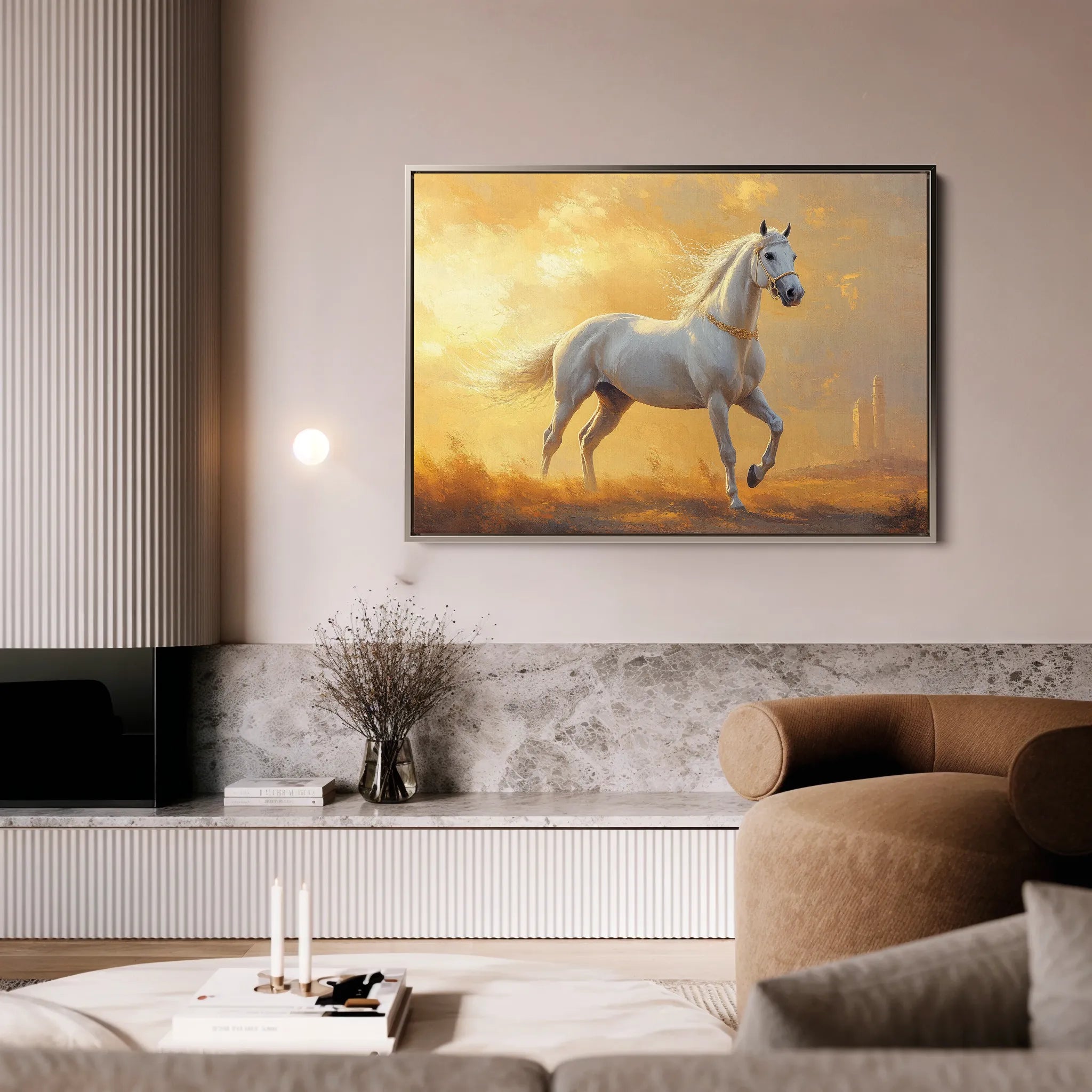 Horses 230 Canvas Art 60 x 40 cm / Black