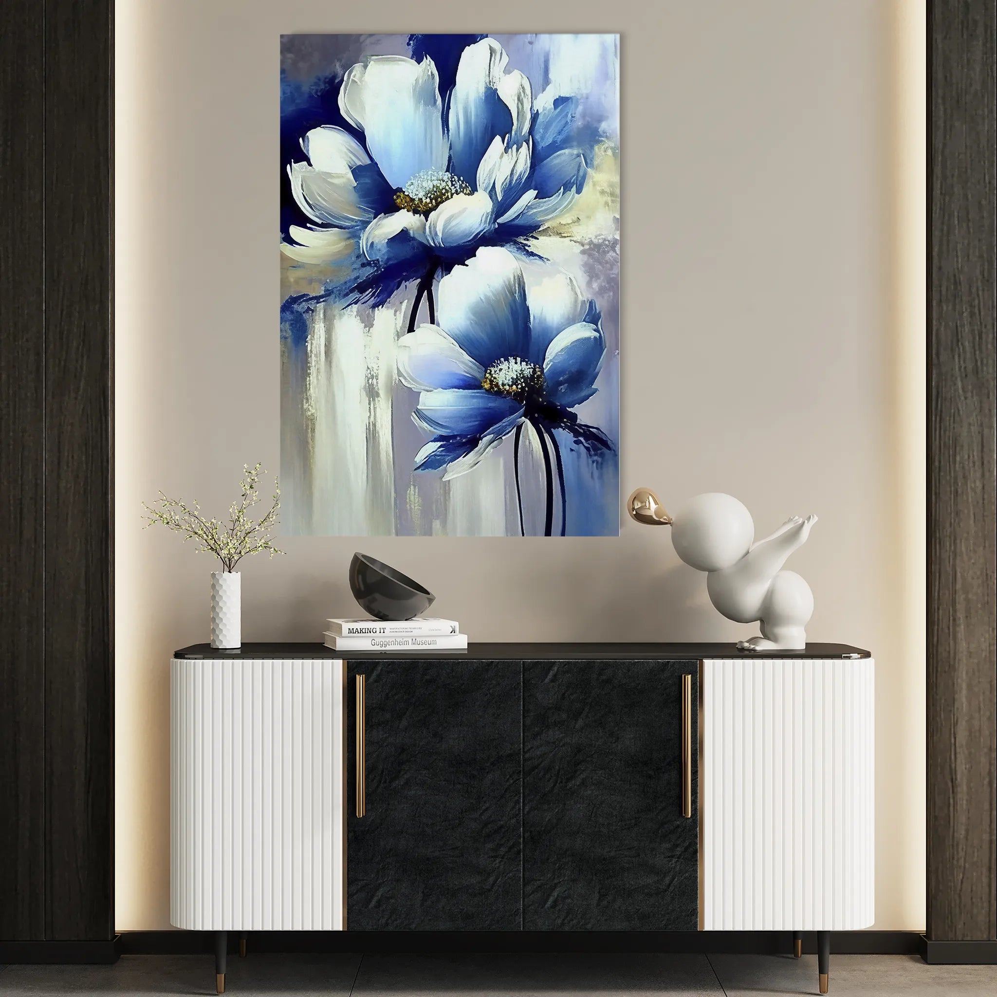 Floral 231 Canvas Art 60 x 40 cm / Black