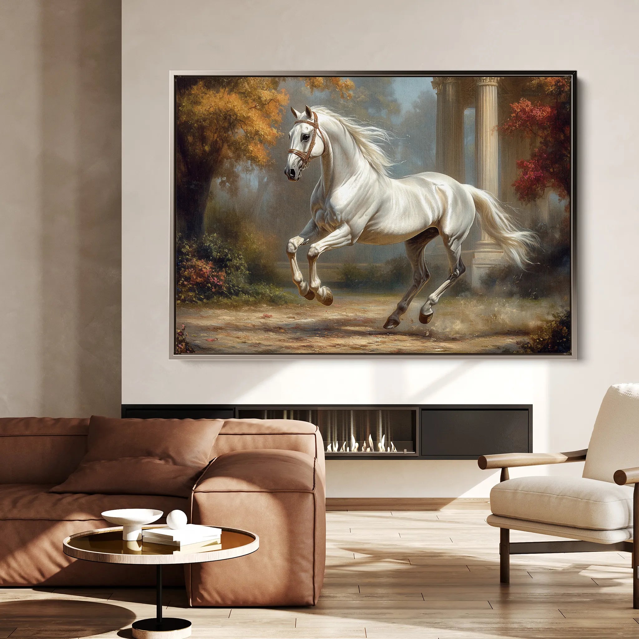 Horses 232 Canvas Art 60 x 40 cm / Black