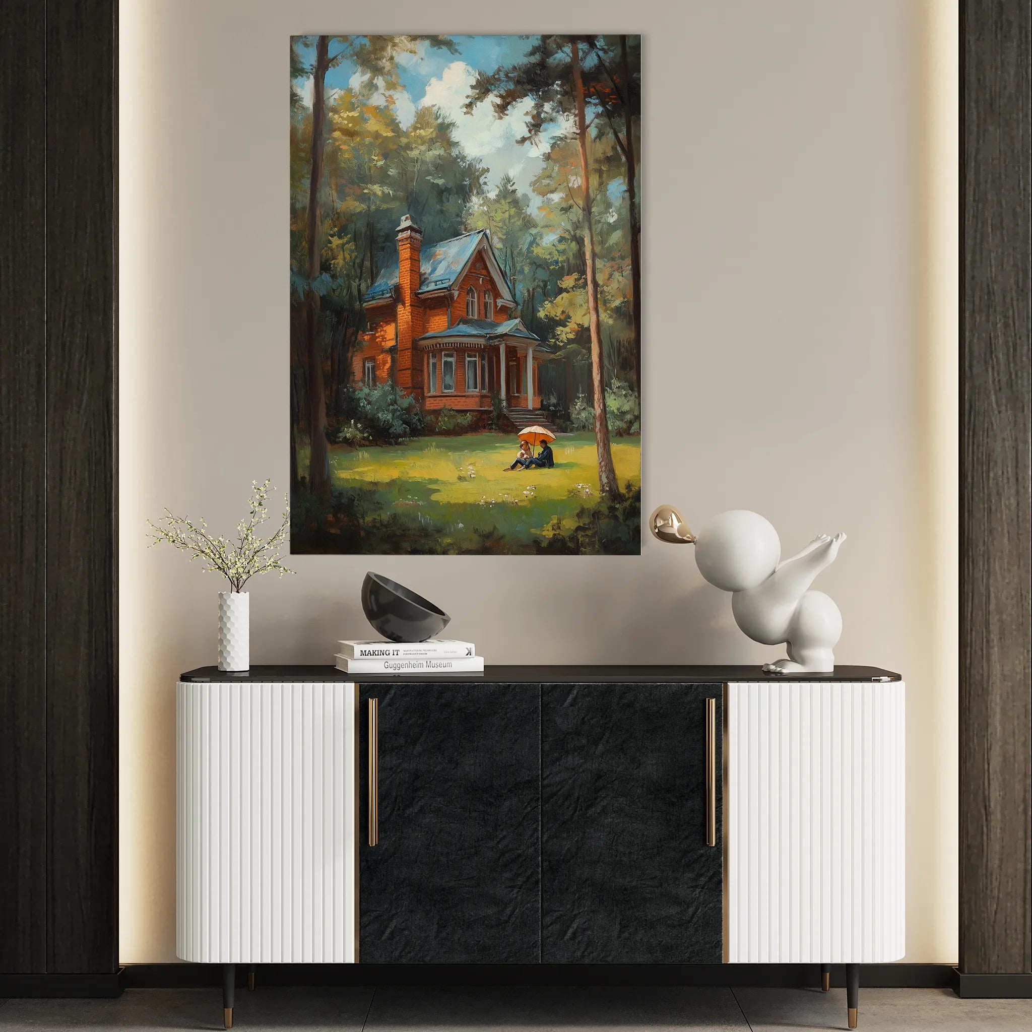 Landscape 232 Canvas Art 60 x 40 cm / Black