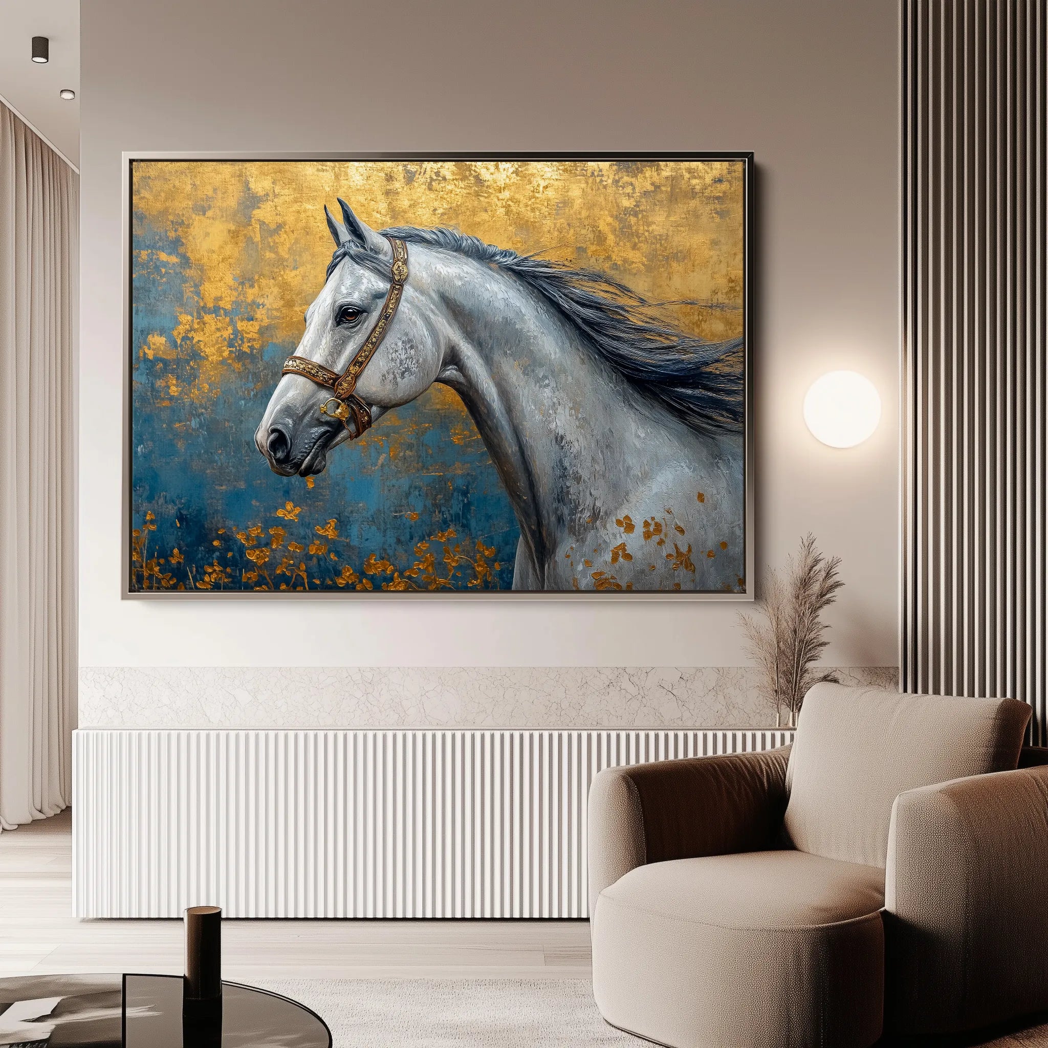 Horses 233 Canvas Art 60 x 40 cm / Black