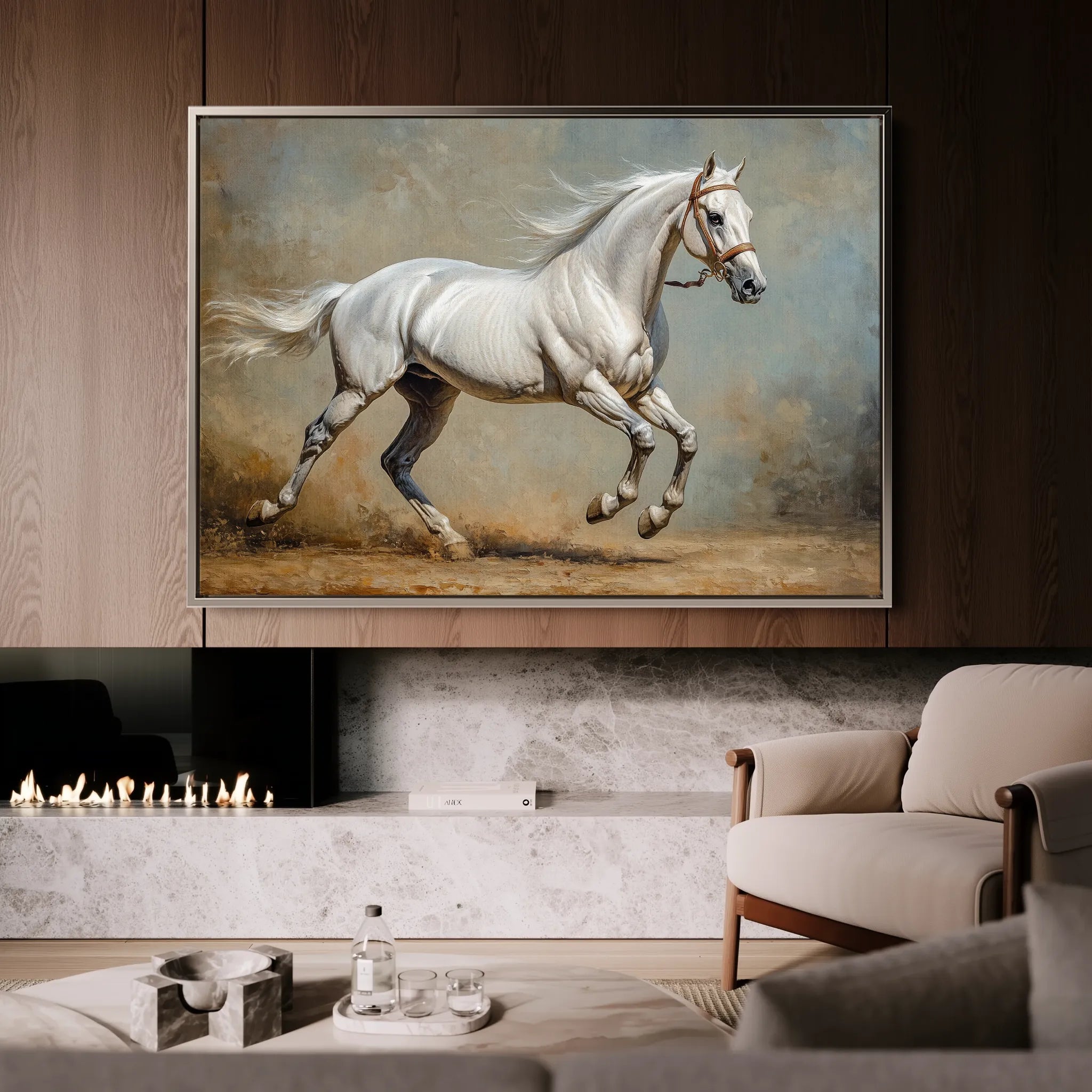 Horses 234 Canvas Art 60 x 40 cm / Black