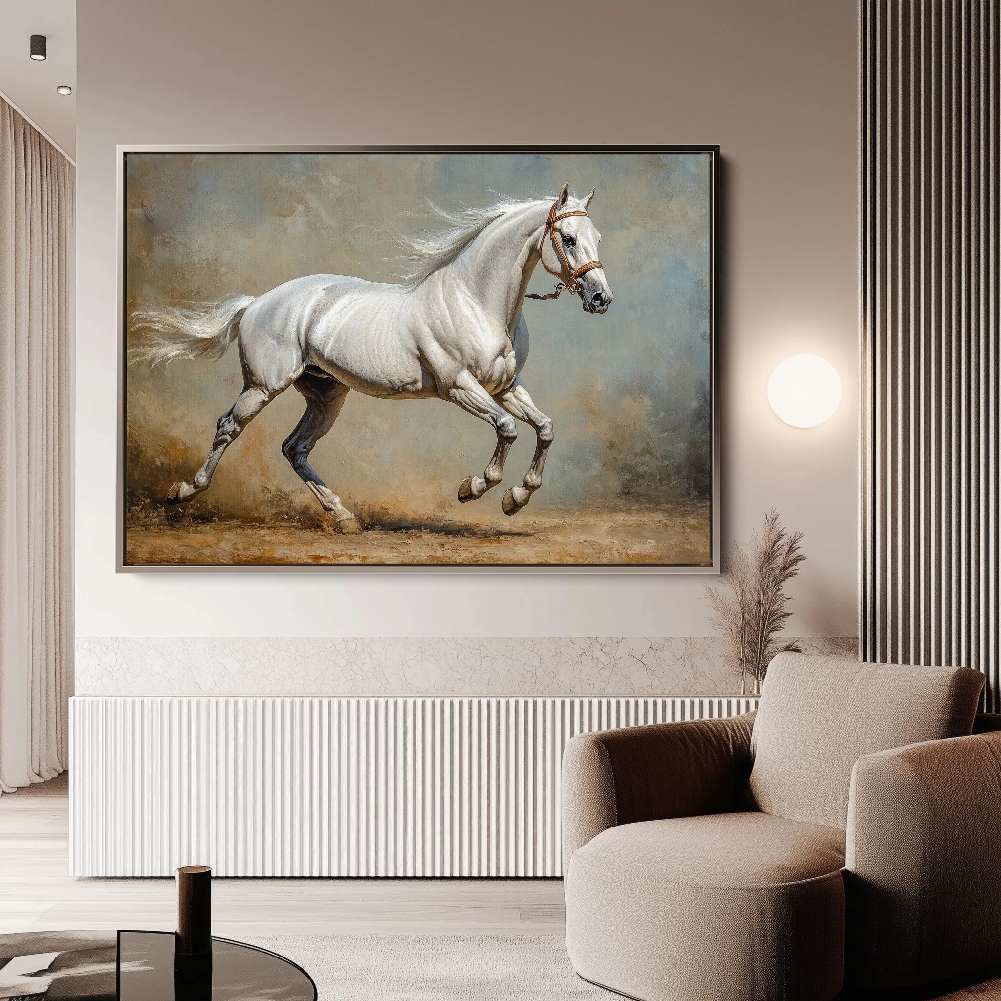 Horses 234 Canvas Art 60 x 40 cm / Black