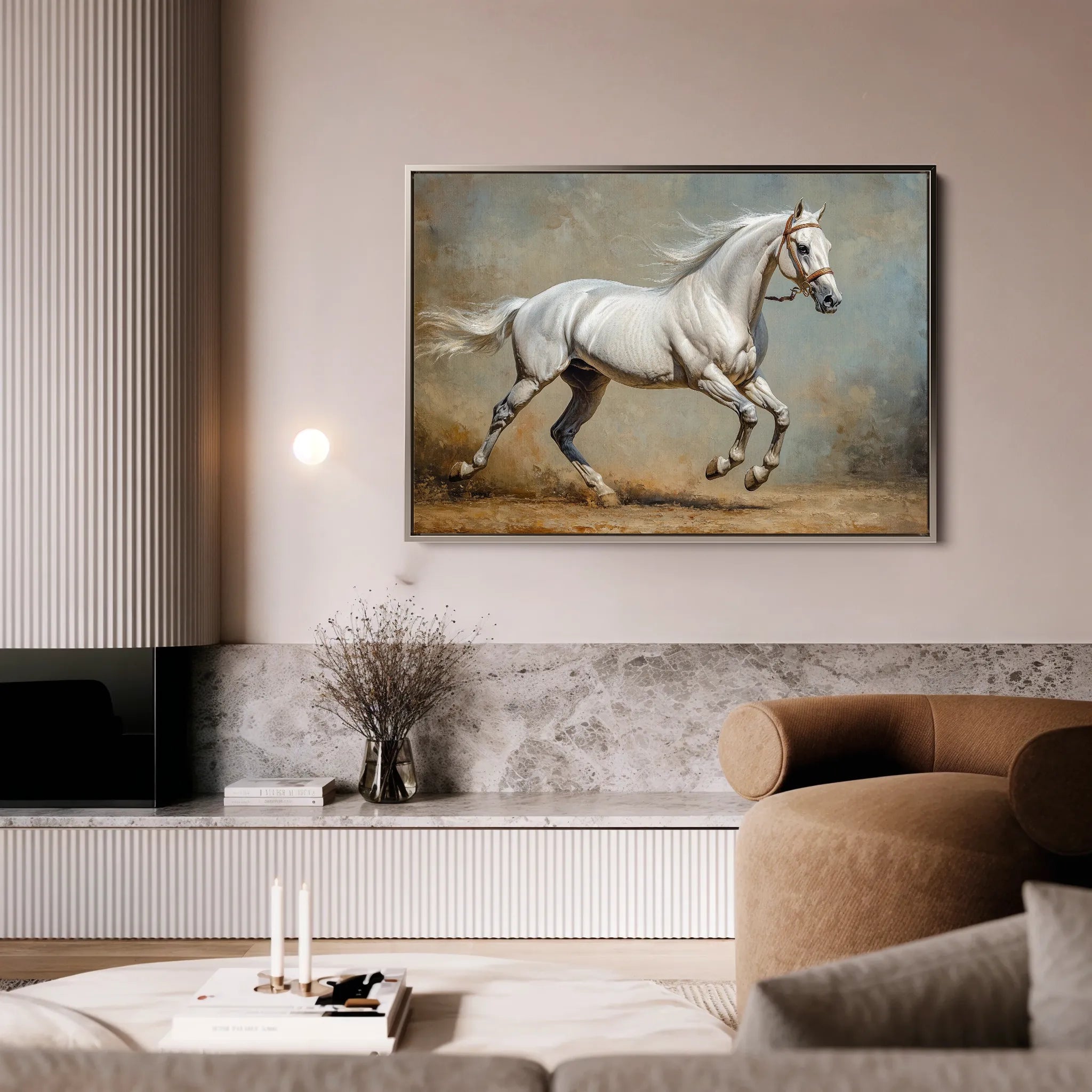 Horses 234 Canvas Art 60 x 40 cm / Black
