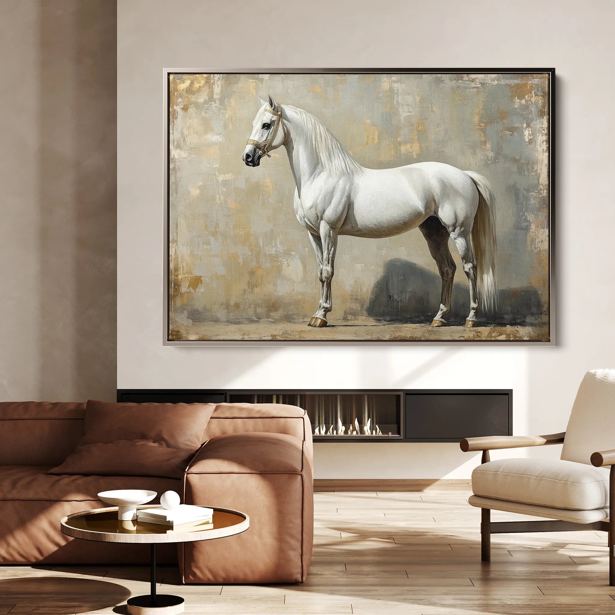 Horses 235 Canvas Art 60 x 40 cm / Black