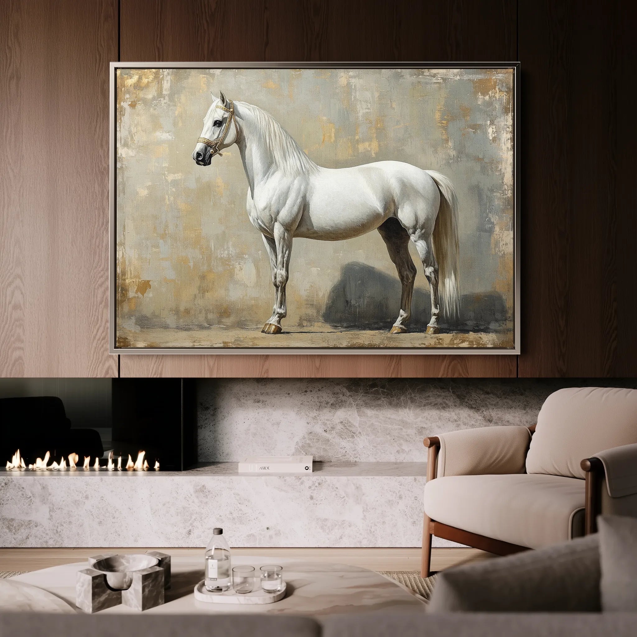 Horses 235 Canvas Art 60 x 40 cm / Black