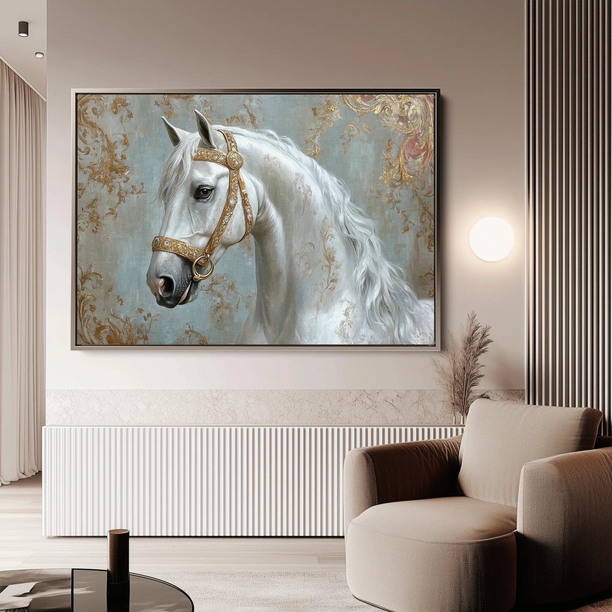 Horses 236 Canvas Art 60 x 40 cm / Black