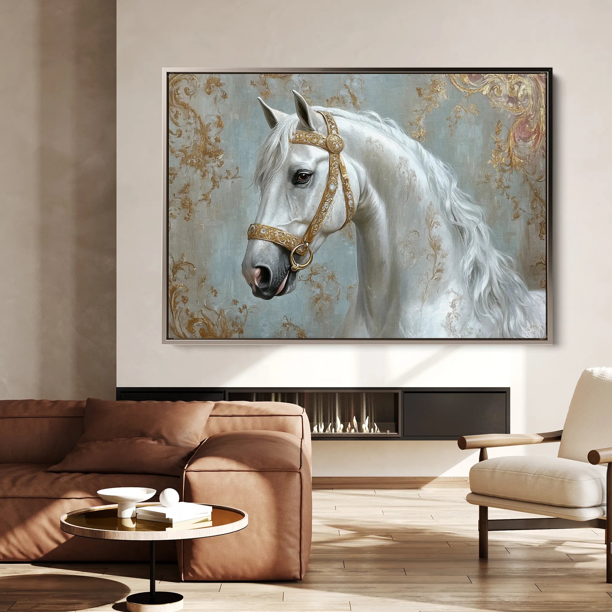 Horses 236 Canvas Art 60 x 40 cm / Black