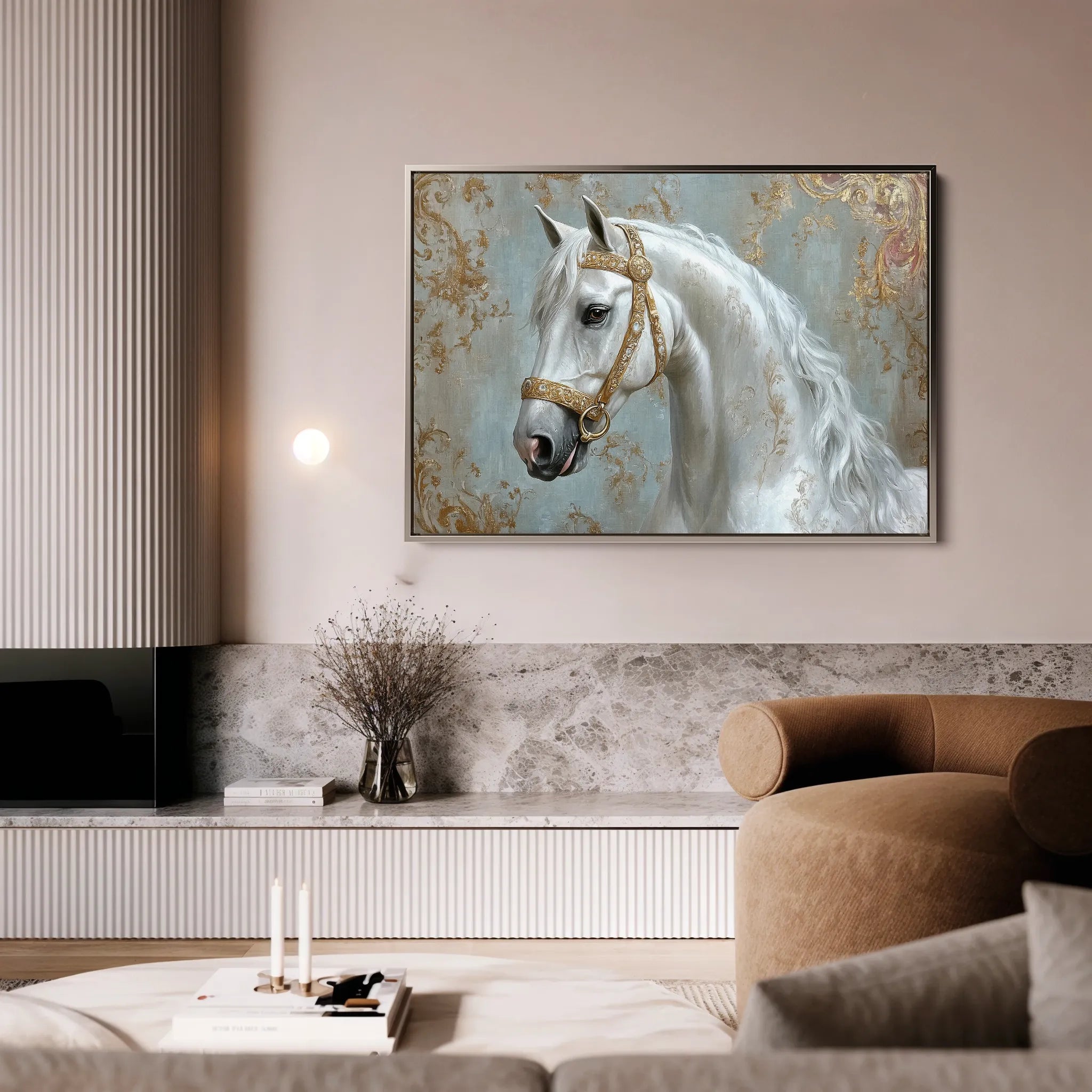Horses 236 Canvas Art 60 x 40 cm / Black
