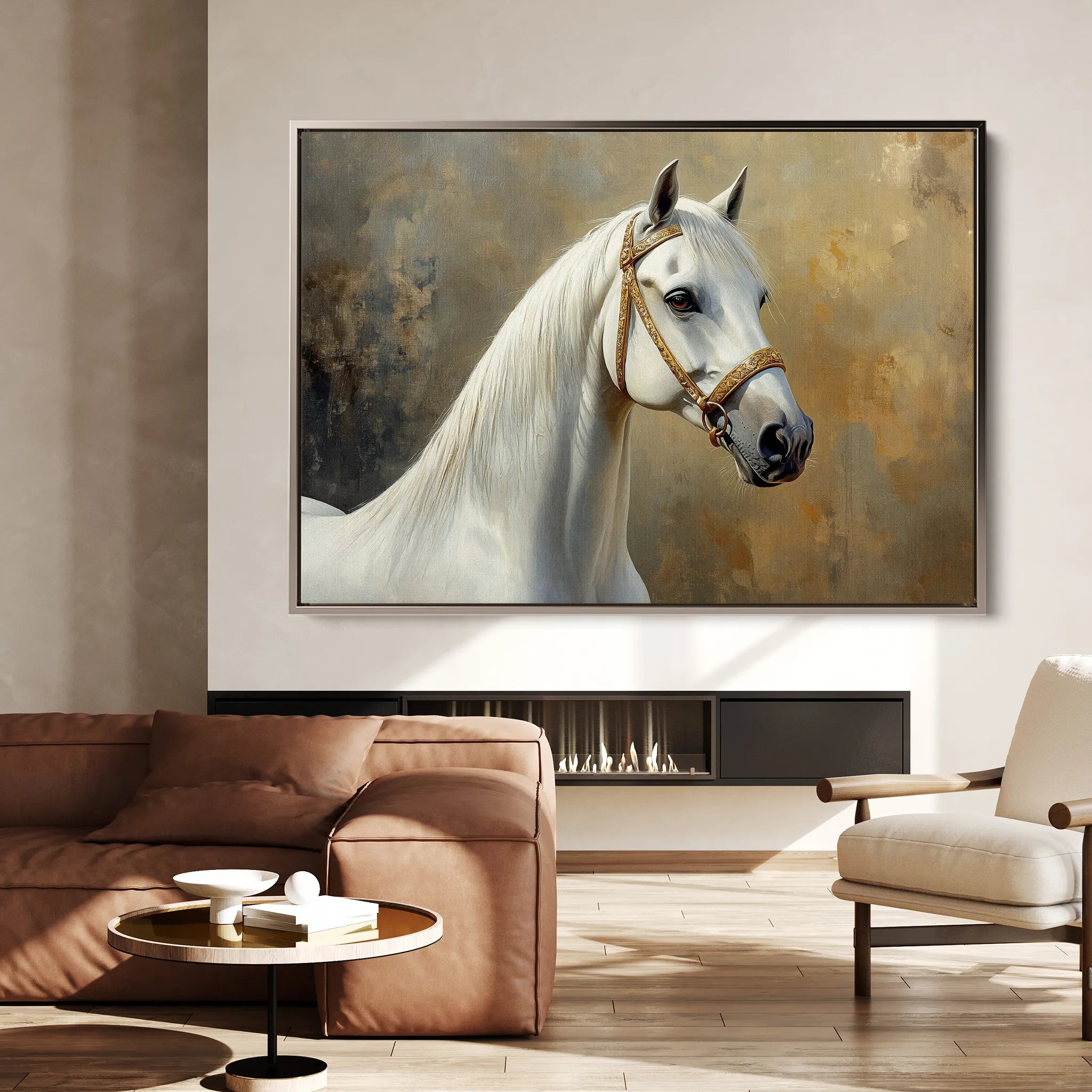 Horses 237 Canvas Art 60 x 40 cm / Black
