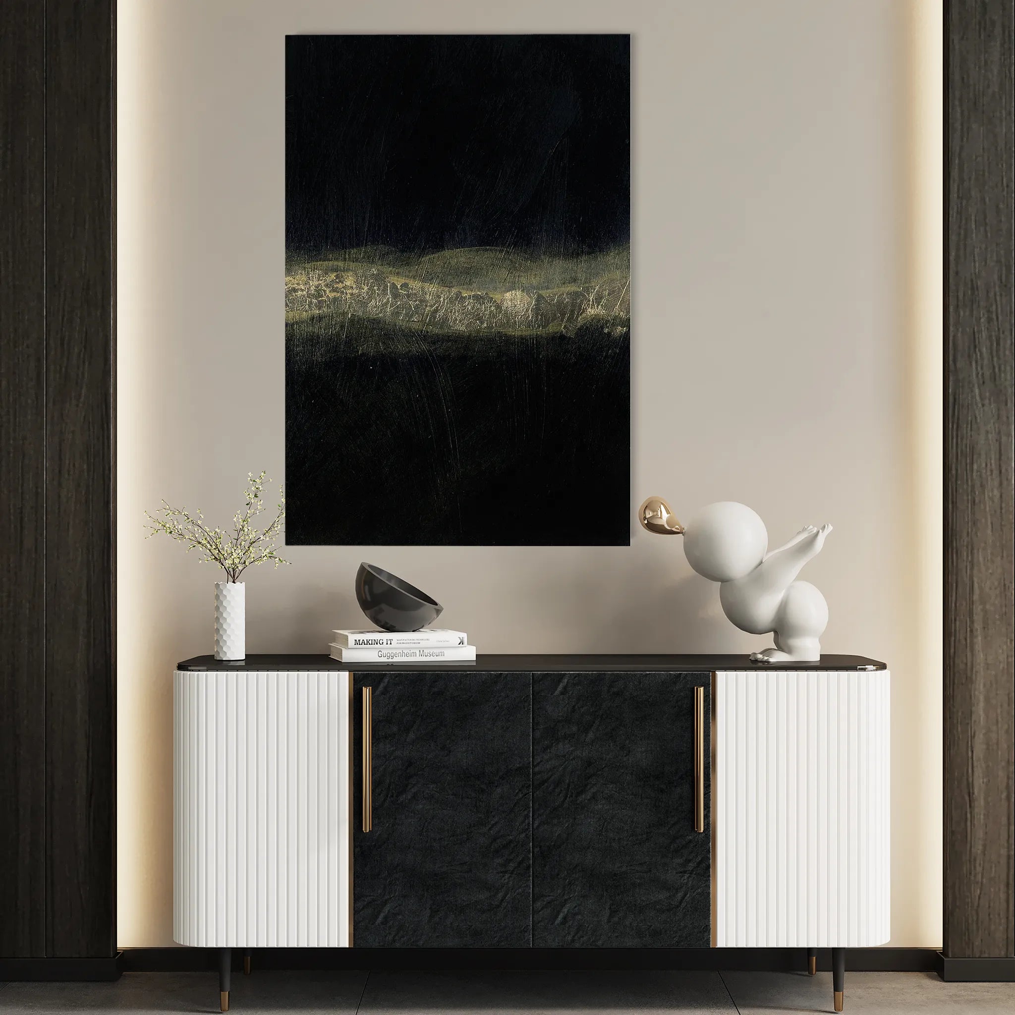 Abstract 239 Canvas Art 60 x 40 cm / Black