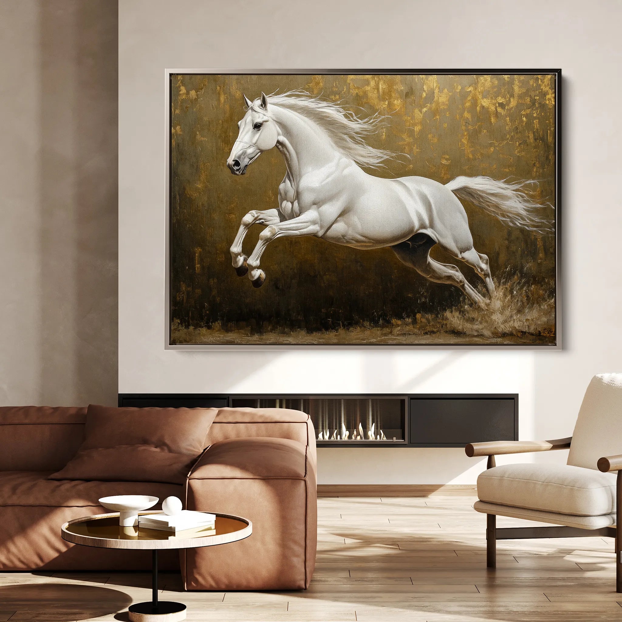 Horses 240 Canvas Art 60 x 40 cm / Black