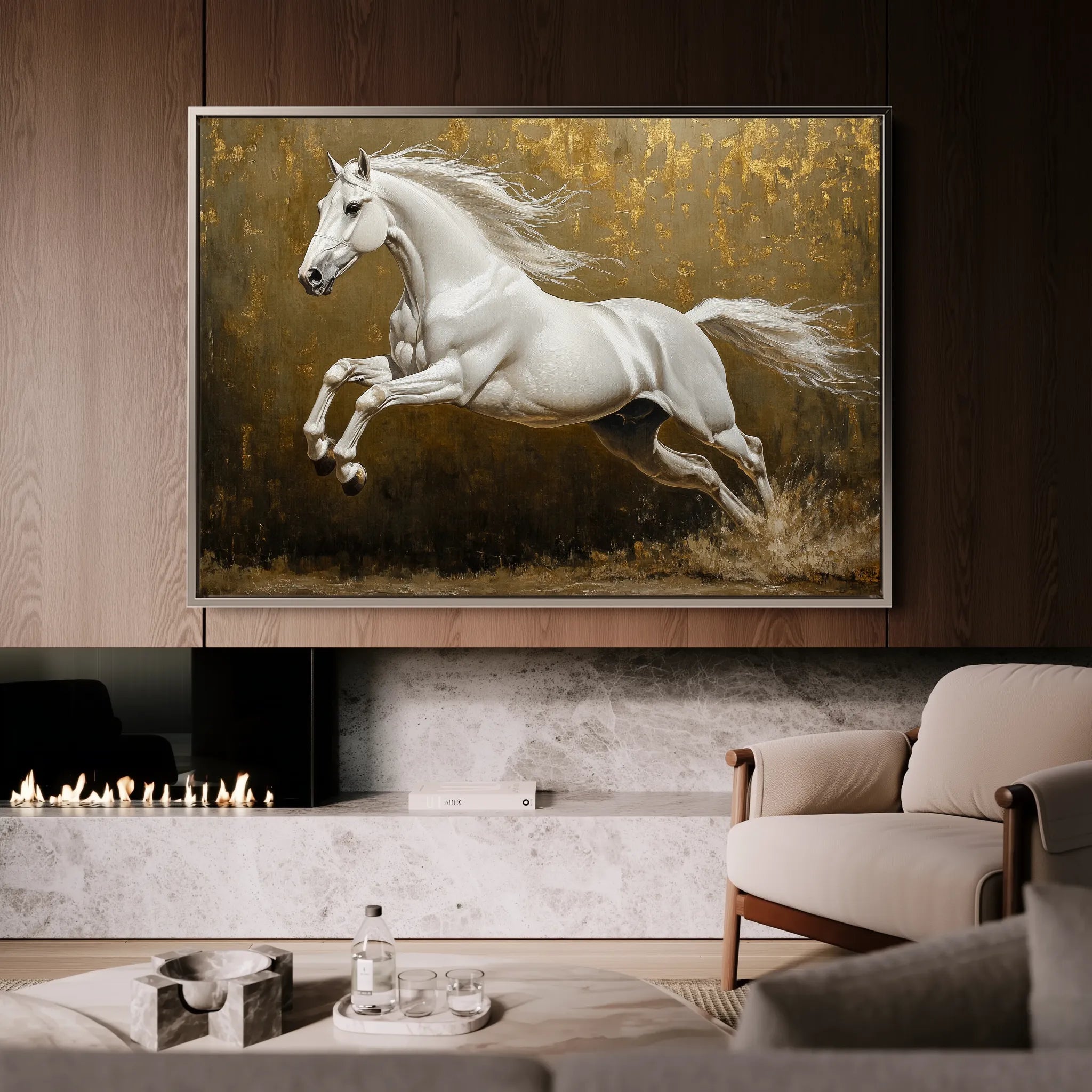Horses 240 Canvas Art 60 x 40 cm / Black